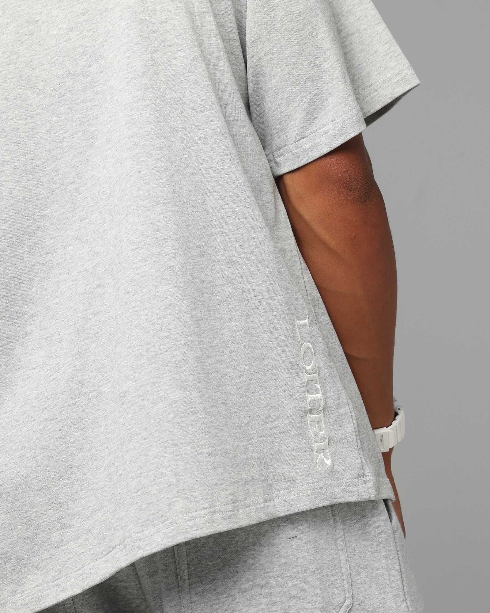 Loiter Hybrid Premium T-Shirt Grey Marle - Image 7