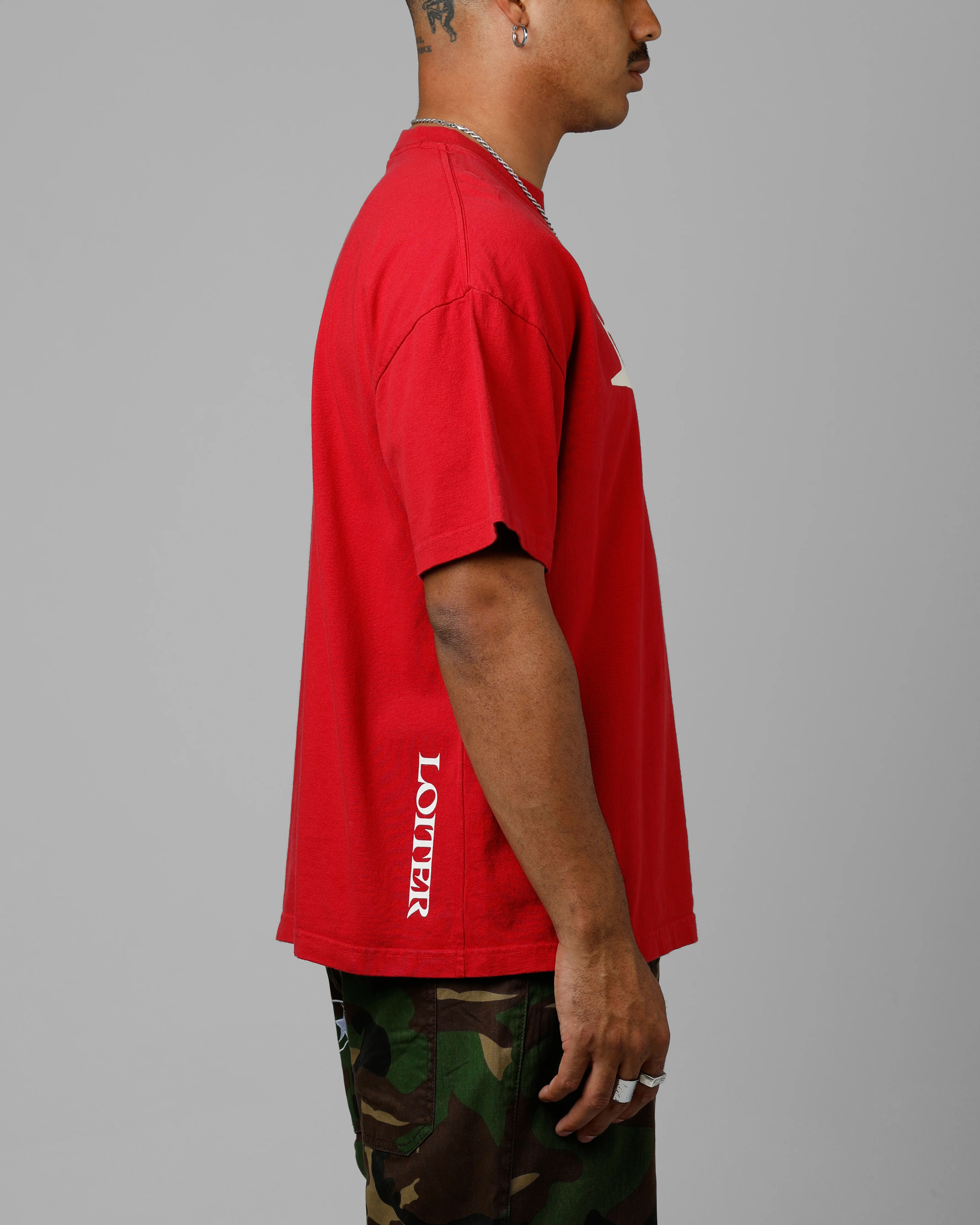 Loiter Hybrid T-Shirt Red - Image 4