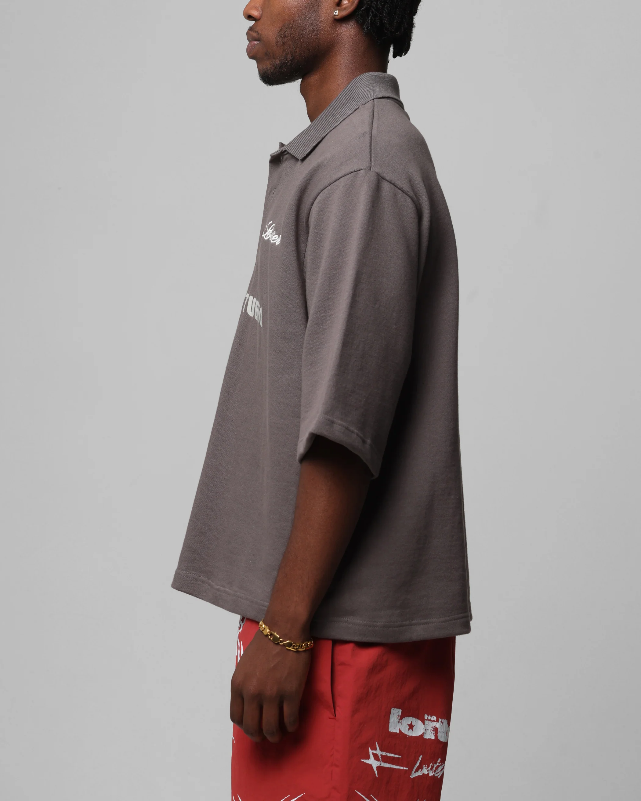 Loiter Ibiza Polo Shirt Charcoal - Image 5