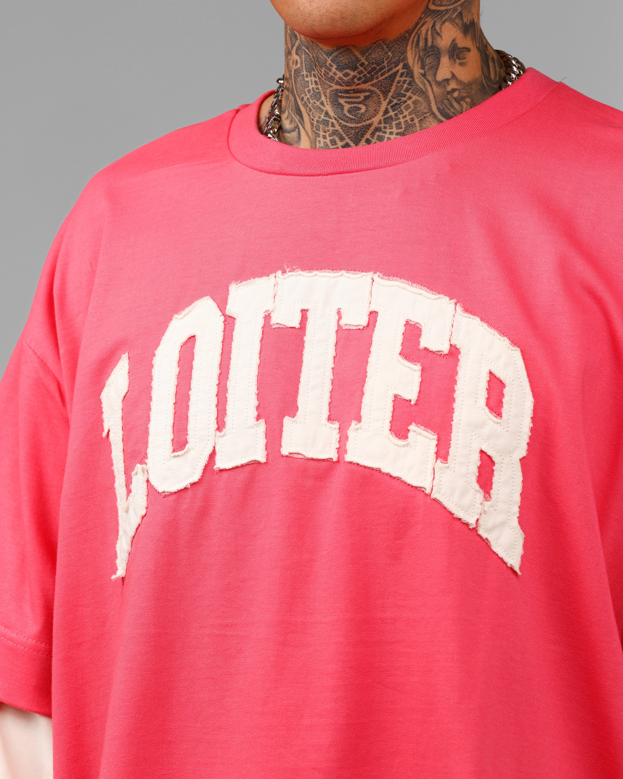 Loiter Impact Long Sleeve T-Shirt Washed Pink/White - Image 6