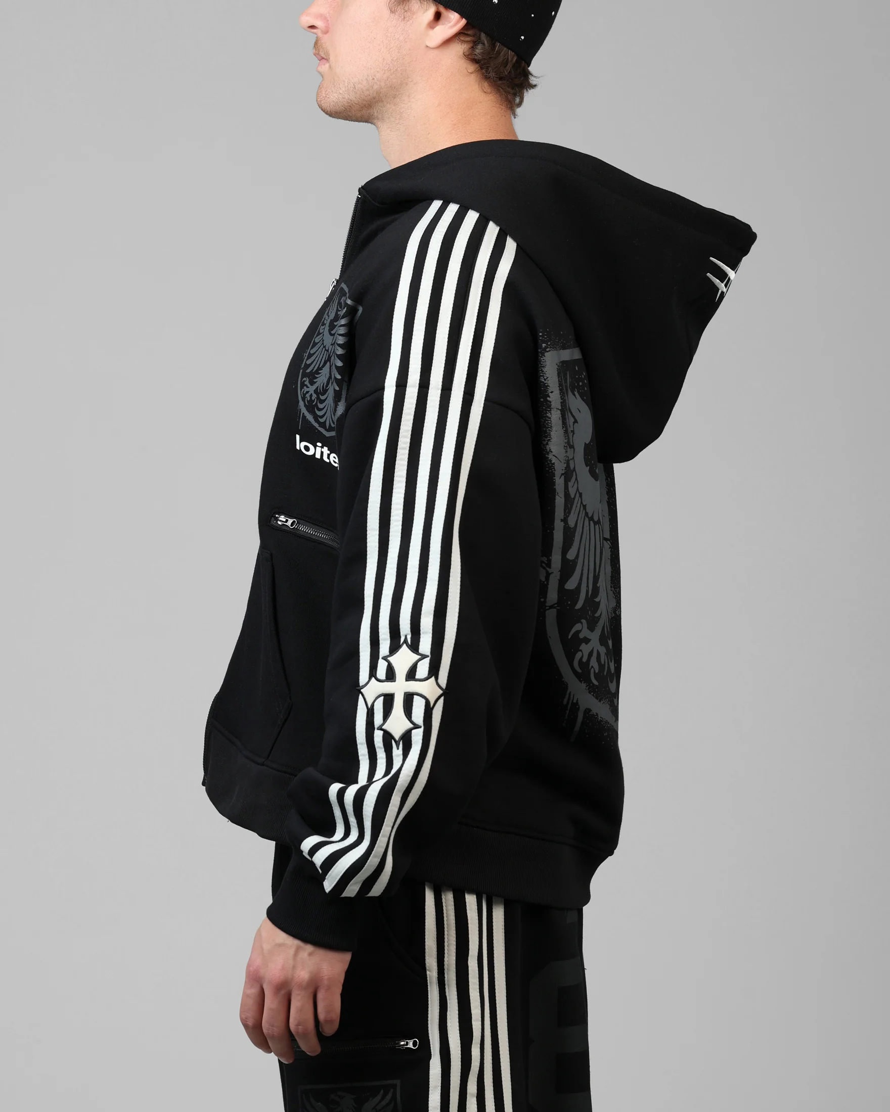 Loiter Imperial Zip Hoodie Black - Image 5