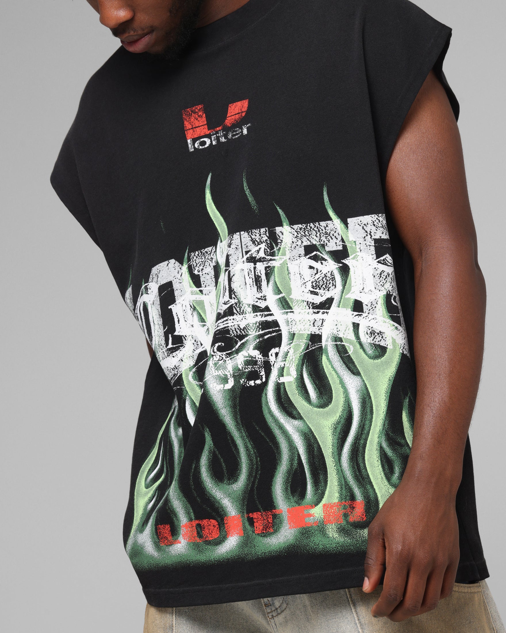 Loiter Inferno Muscle T-Shirt Black - Image 8