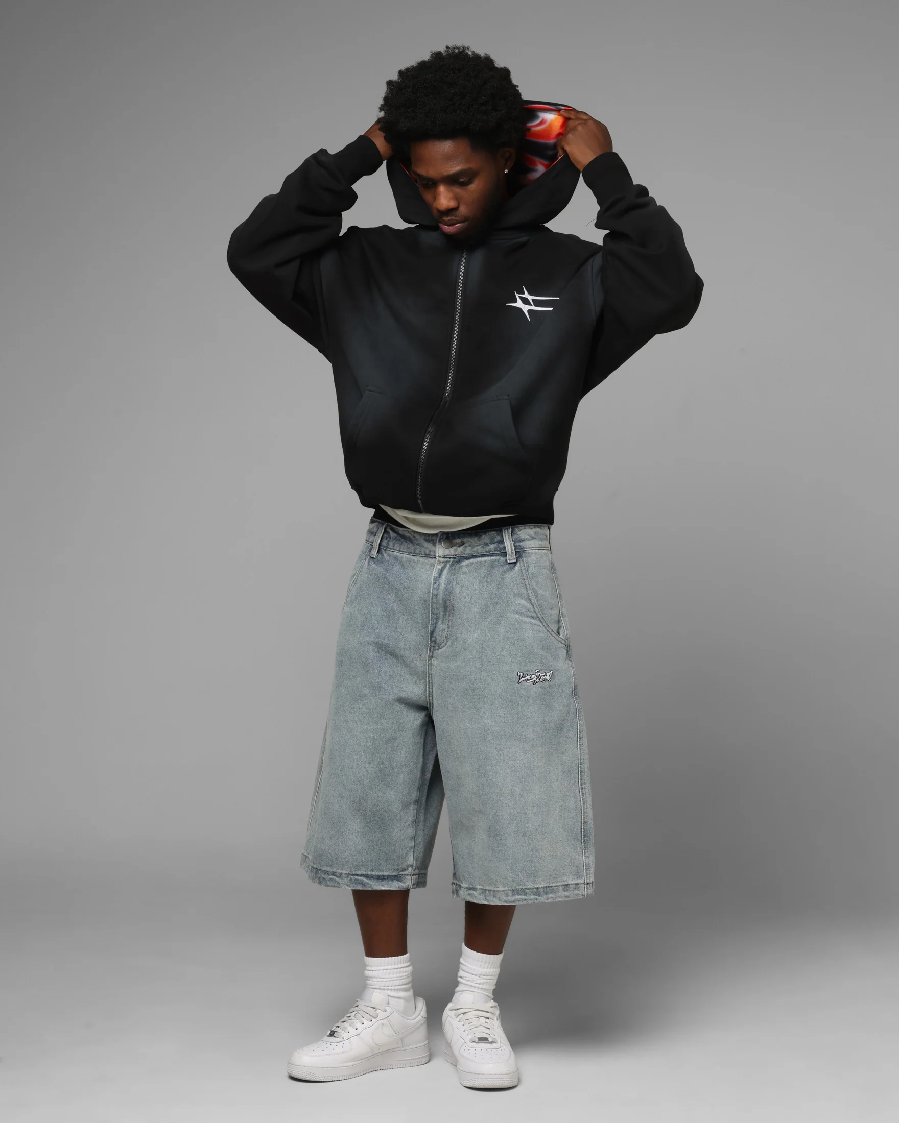 Loiter Inferno Zip Hoodie Black - Image 2
