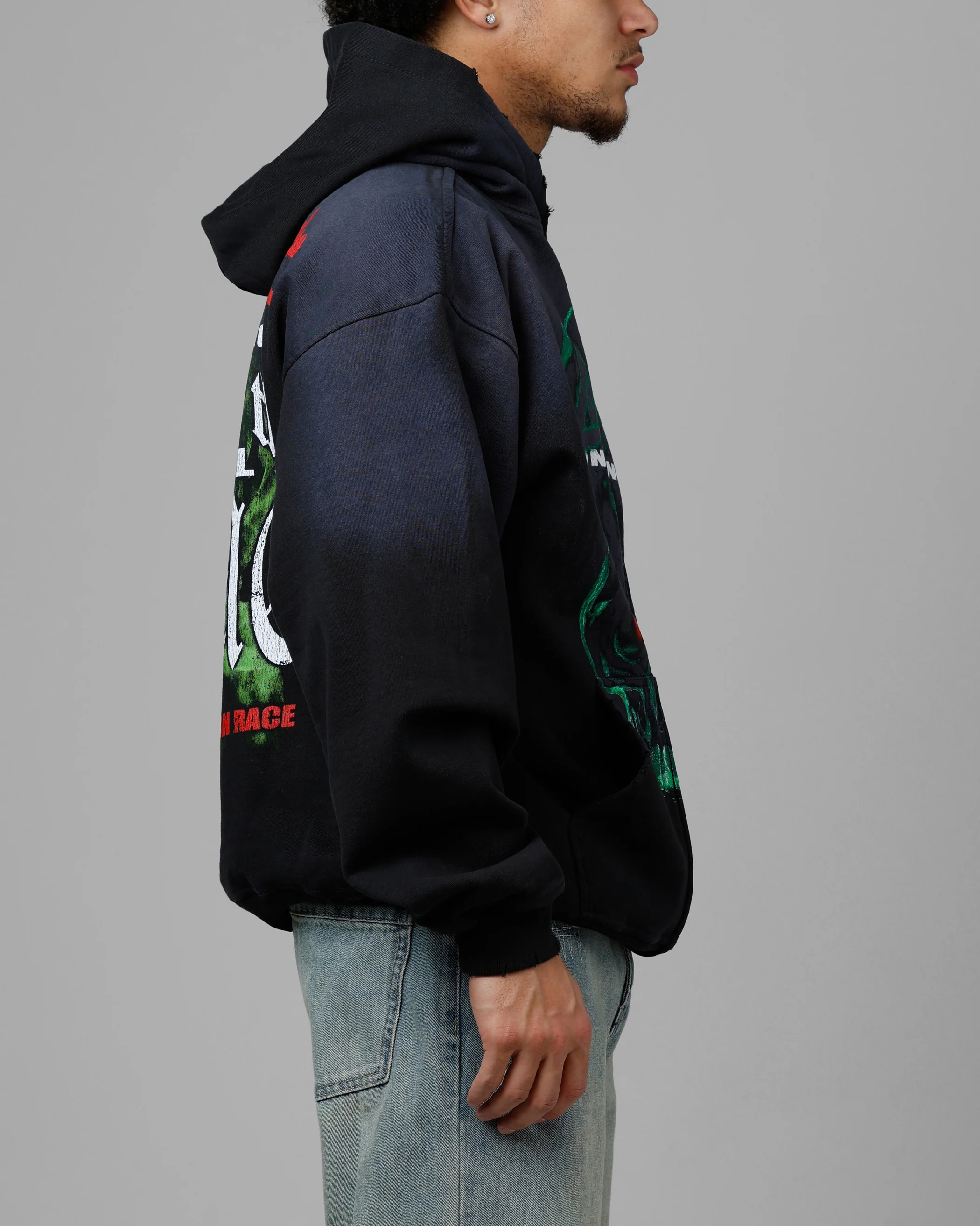 Loiter Inferno Zip Hoodie Vintage Black - Image 4