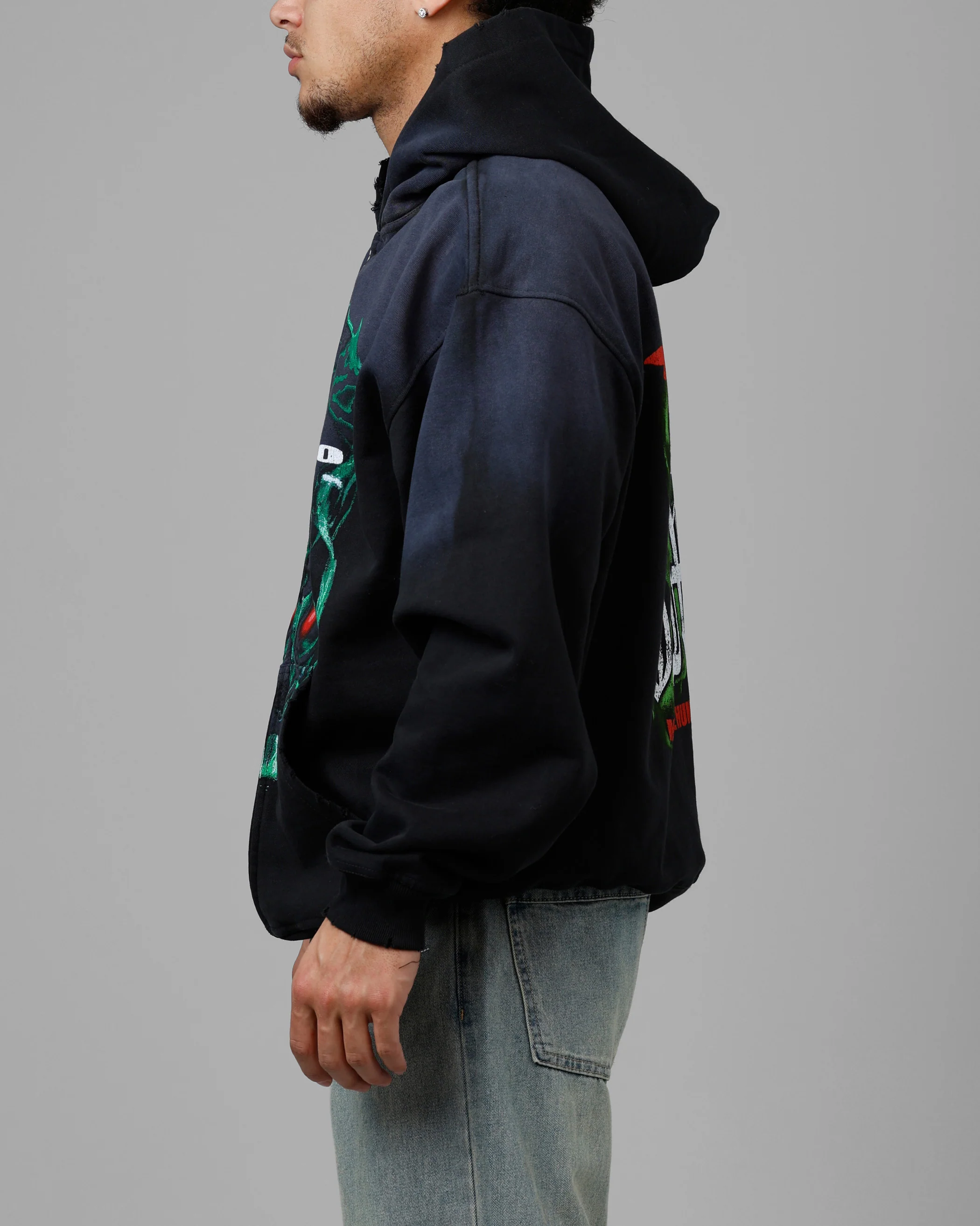 Loiter Inferno Zip Hoodie Vintage Black - Image 5