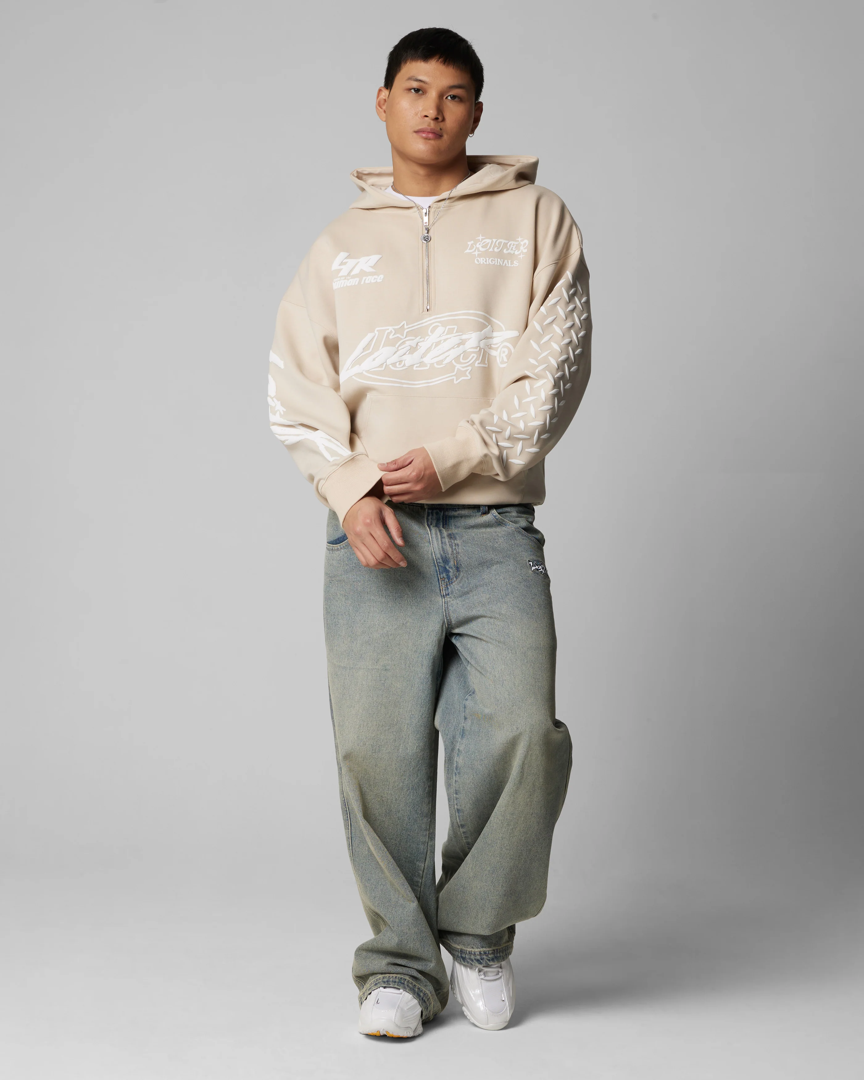 Loiter Instinct Hoodie Beige - Image 3
