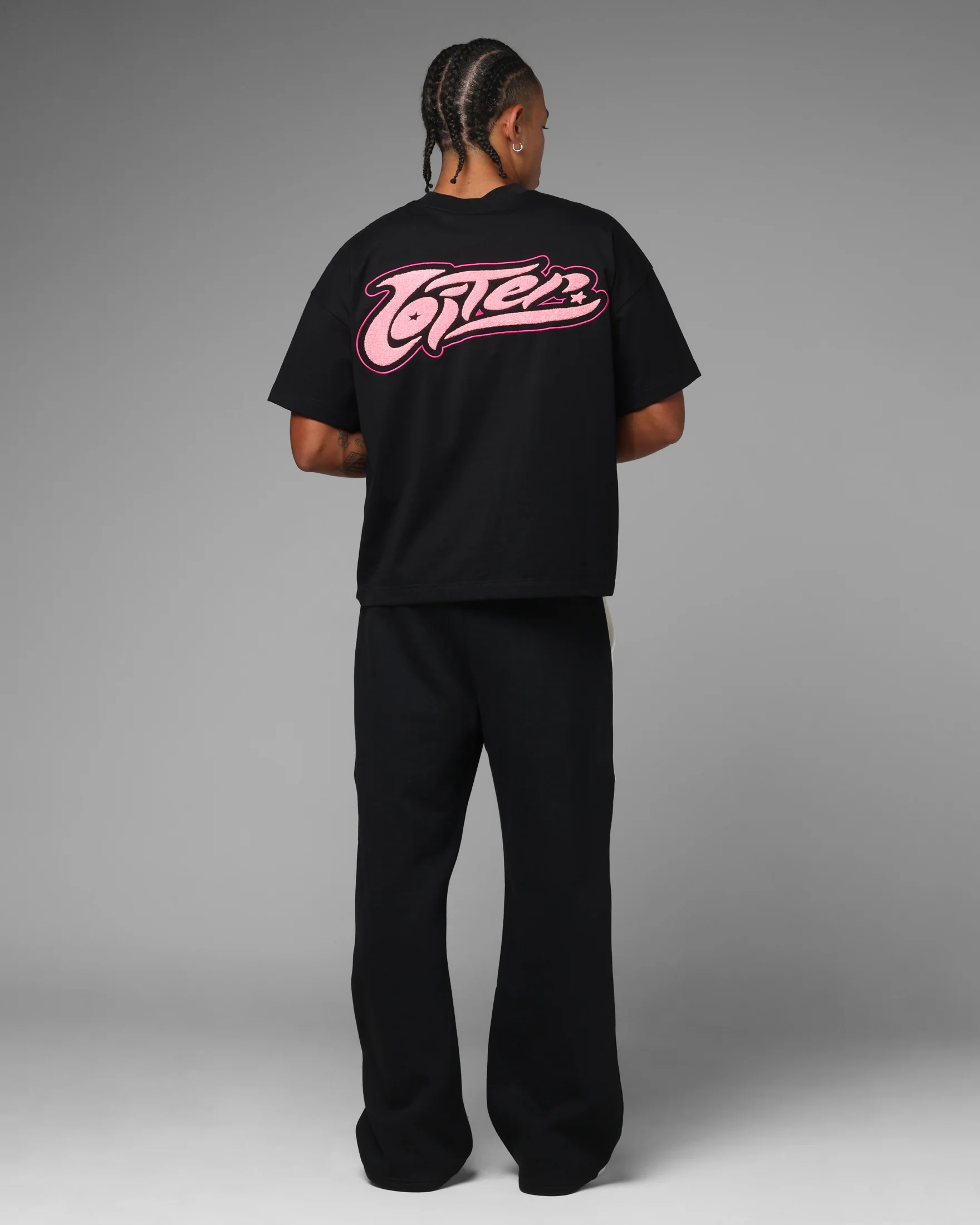Loiter Jet Stream Chenille T-Shirt Black - Image 3