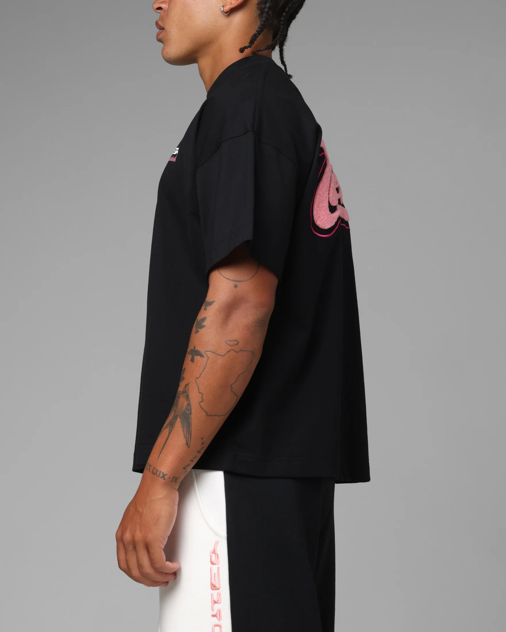 Loiter Jet Stream Chenille T-Shirt Black - Image 6