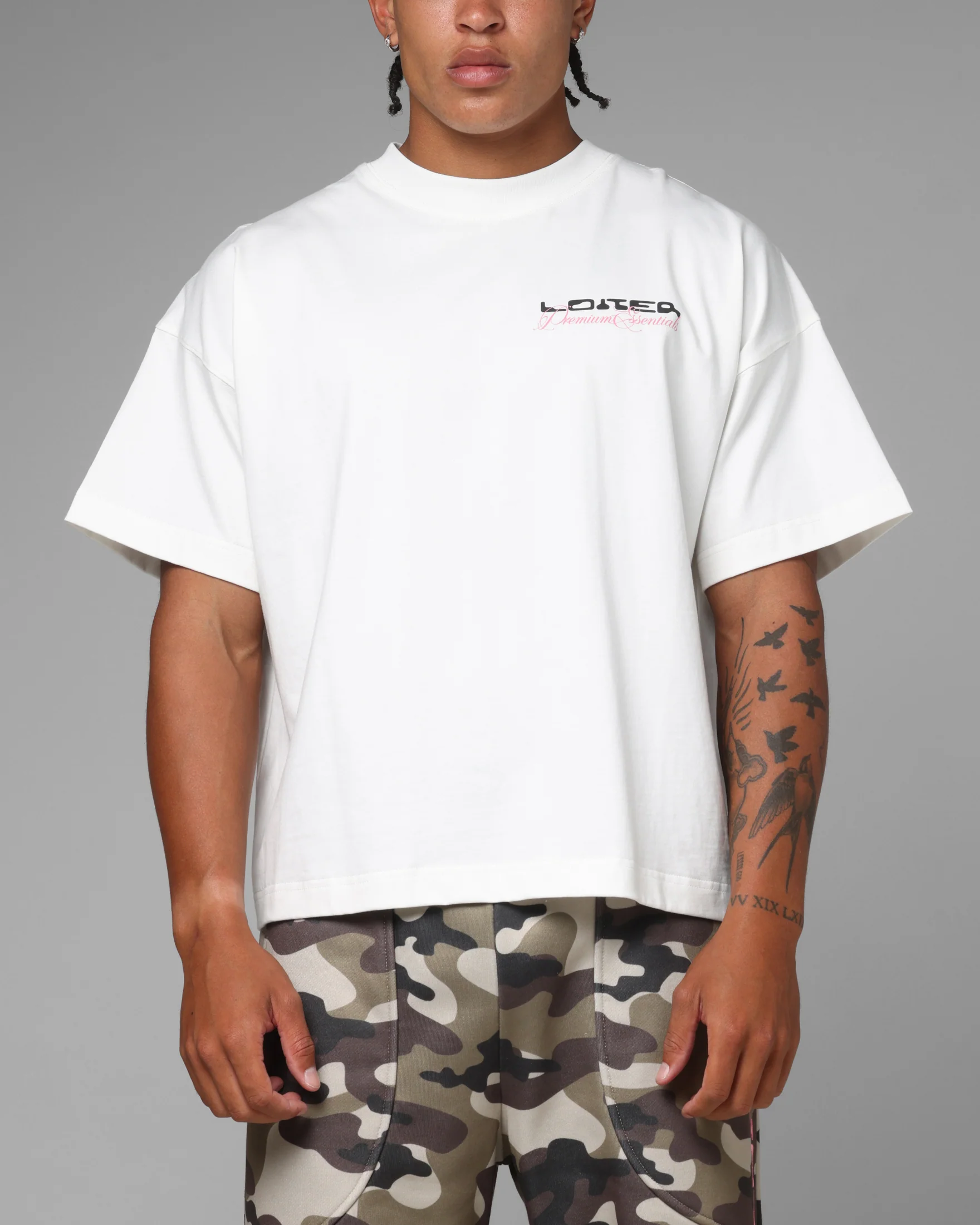 Loiter Jet Stream Chenille T-Shirt Off White - Image 2