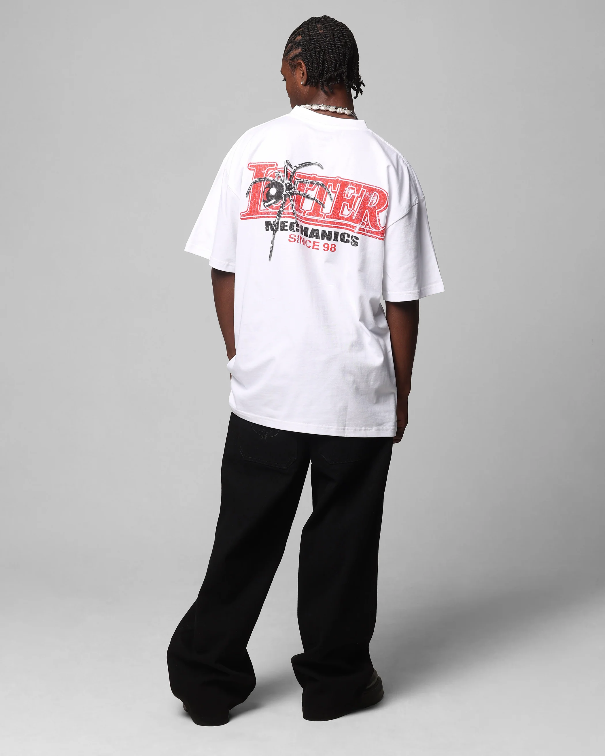 Loiter Mechanic Drop T-Shirt White - Image 3