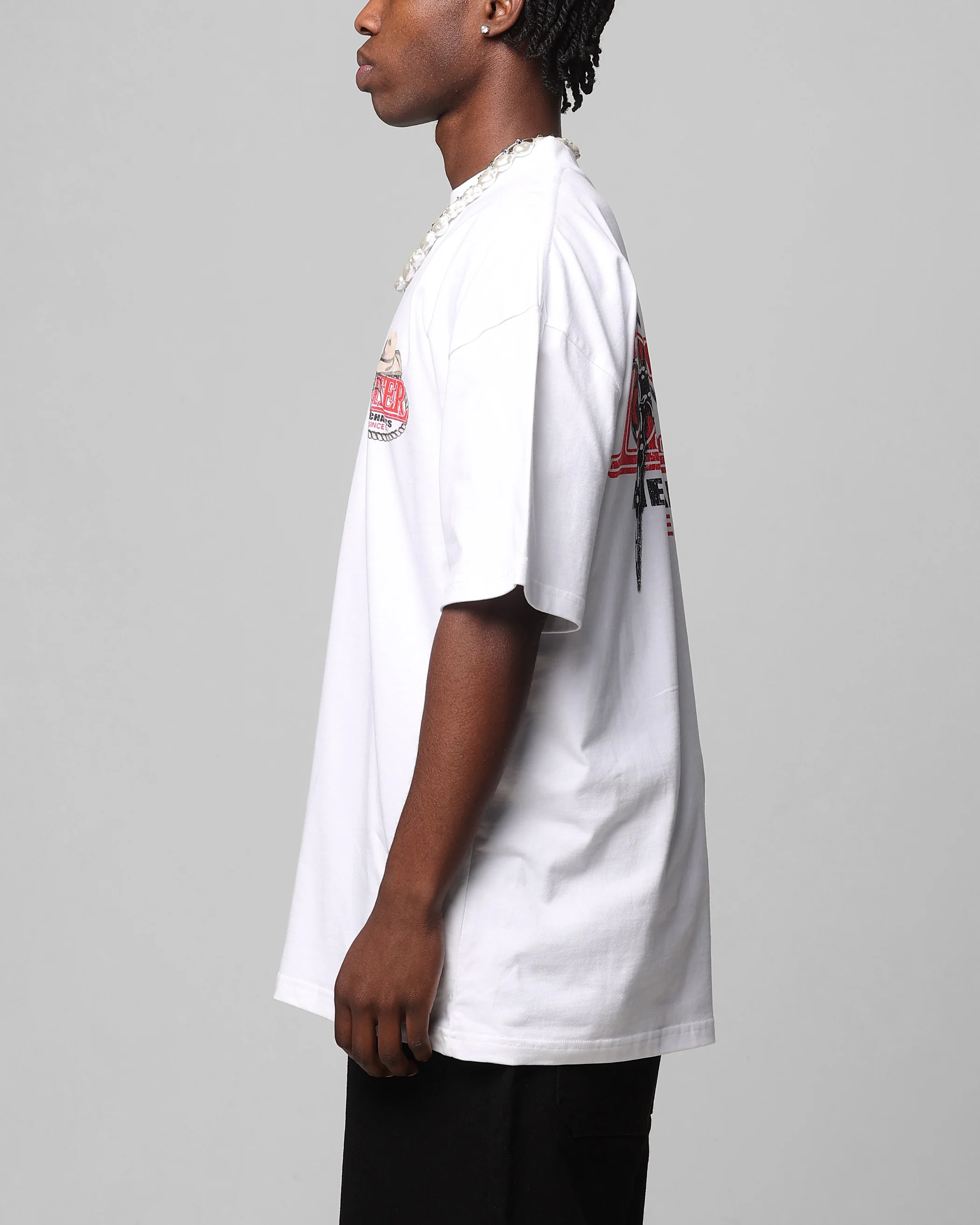 Loiter Mechanic Drop T-Shirt White - Image 6