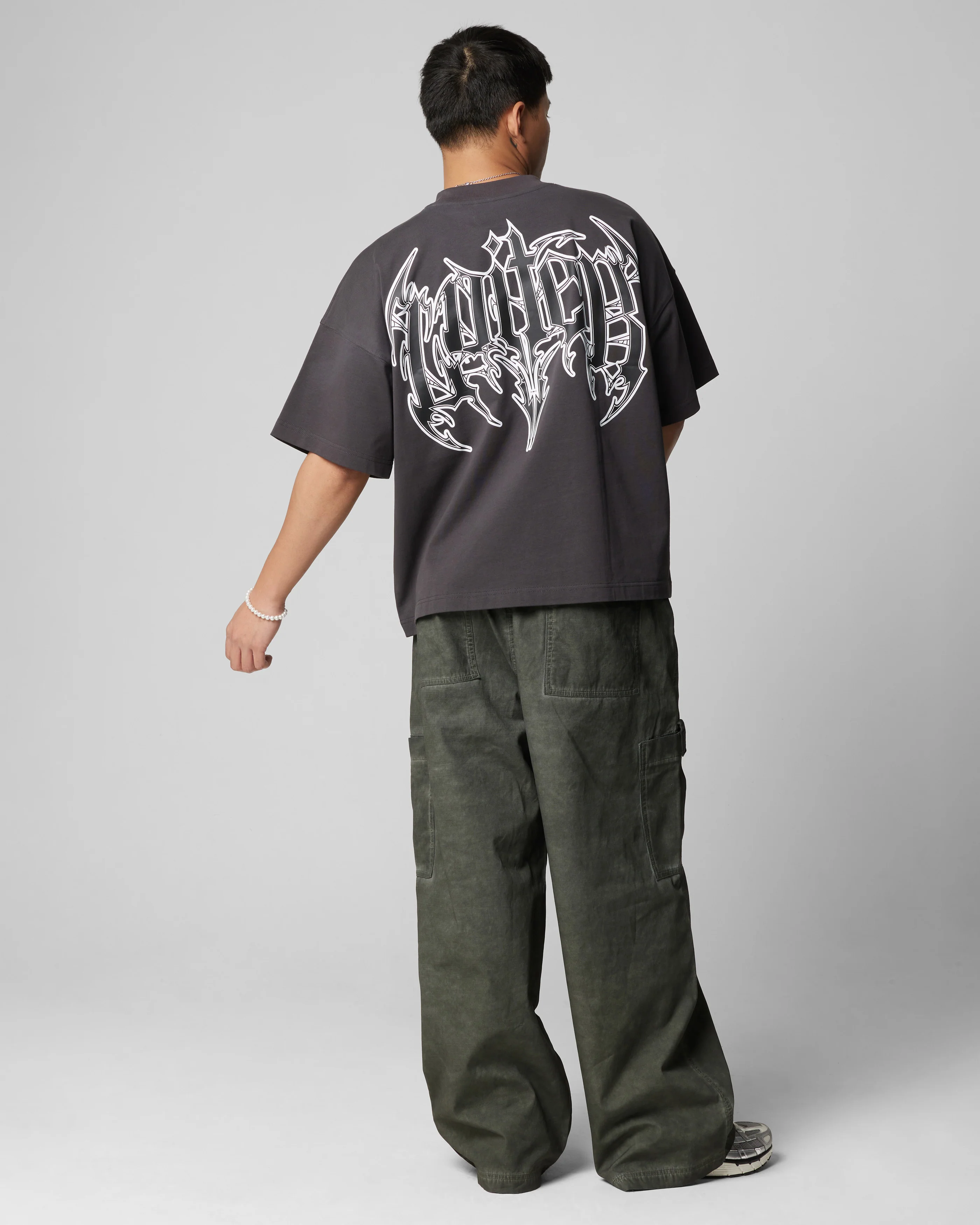 Loiter Metal Boxy T-Shirt Charcoal - Image 3