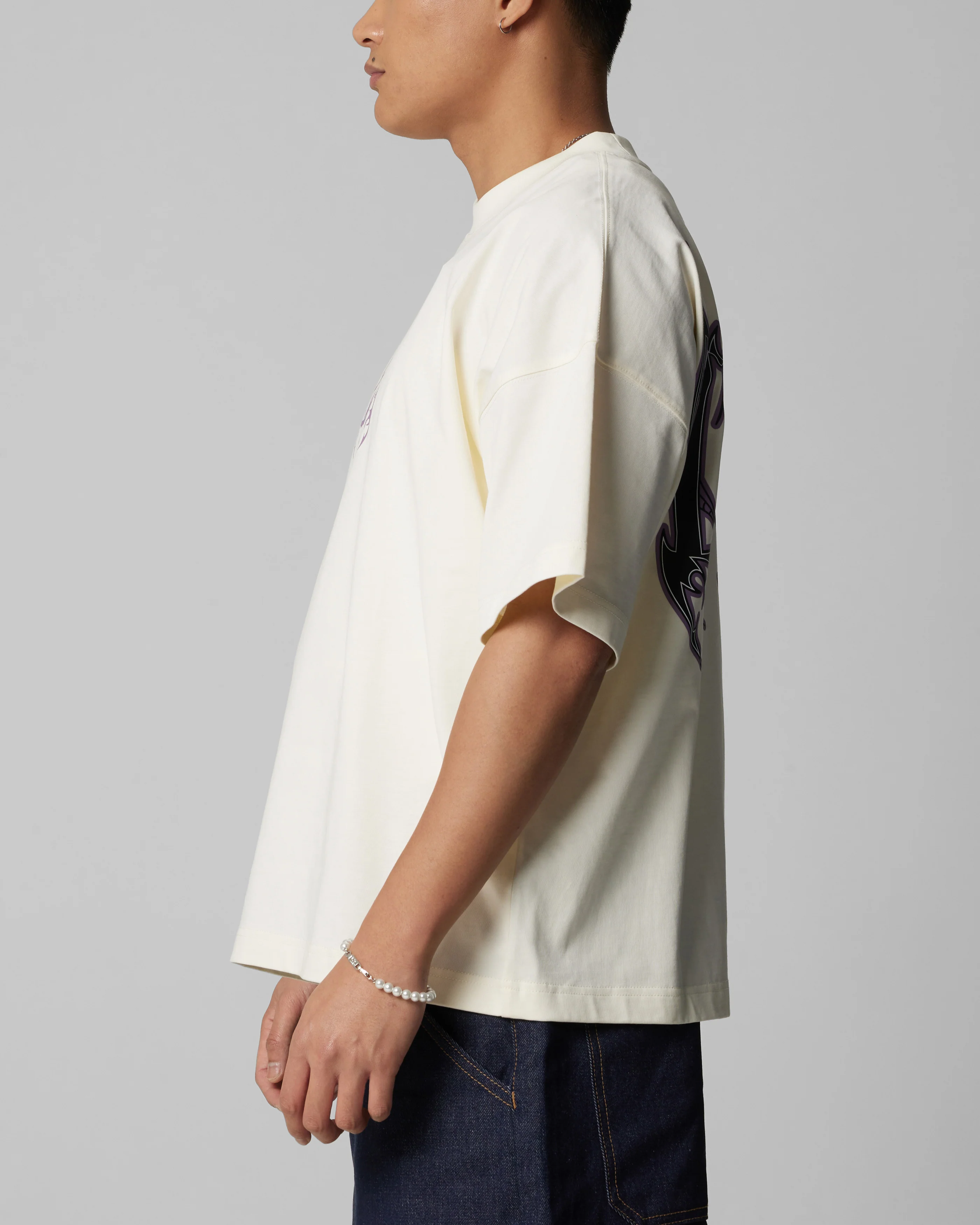 Loiter Metal Boxy T-Shirt Off White - Image 5