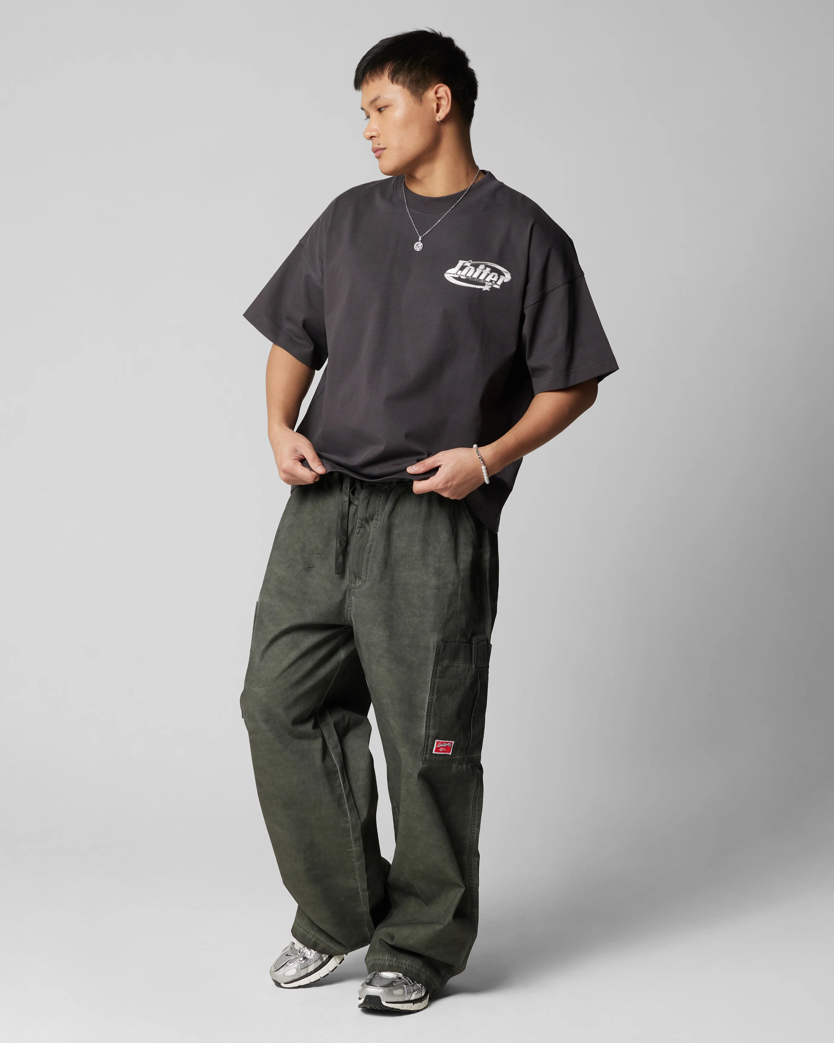 Loiter Metal Logo T-Shirt Charcoal - Image 4