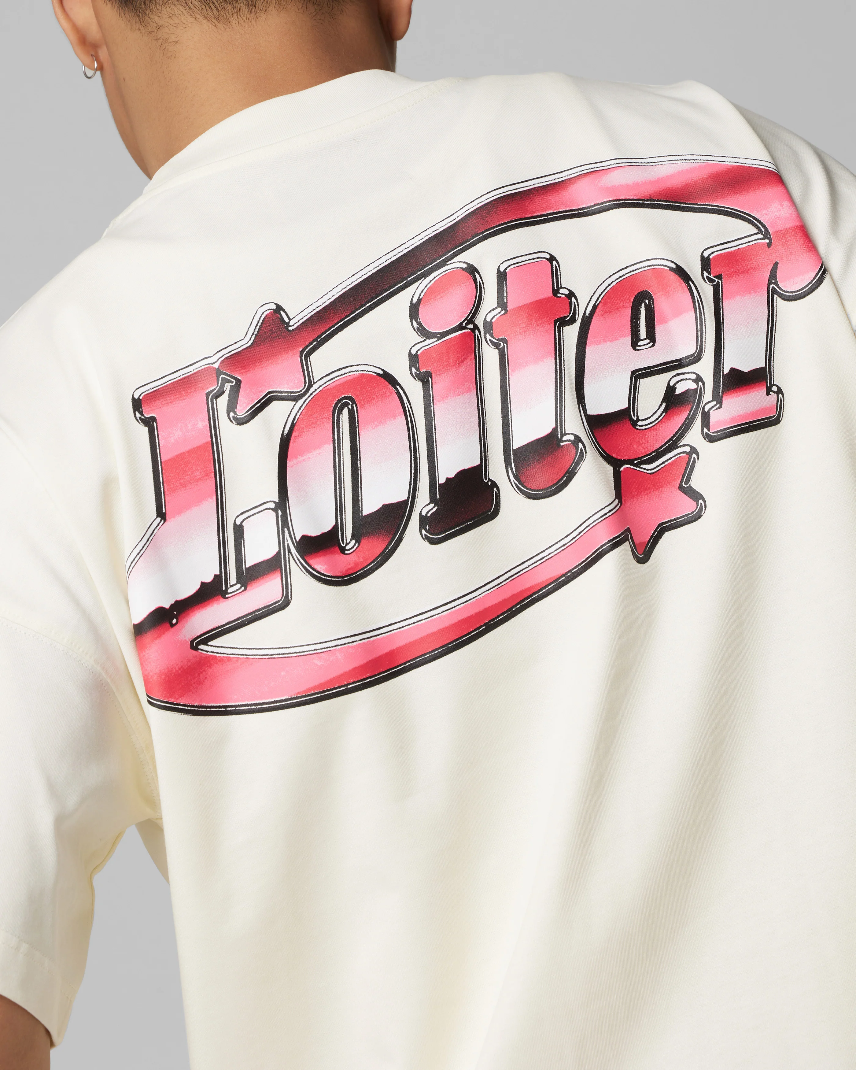 Loiter Metal Logo T-Shirt Off White - Image 7