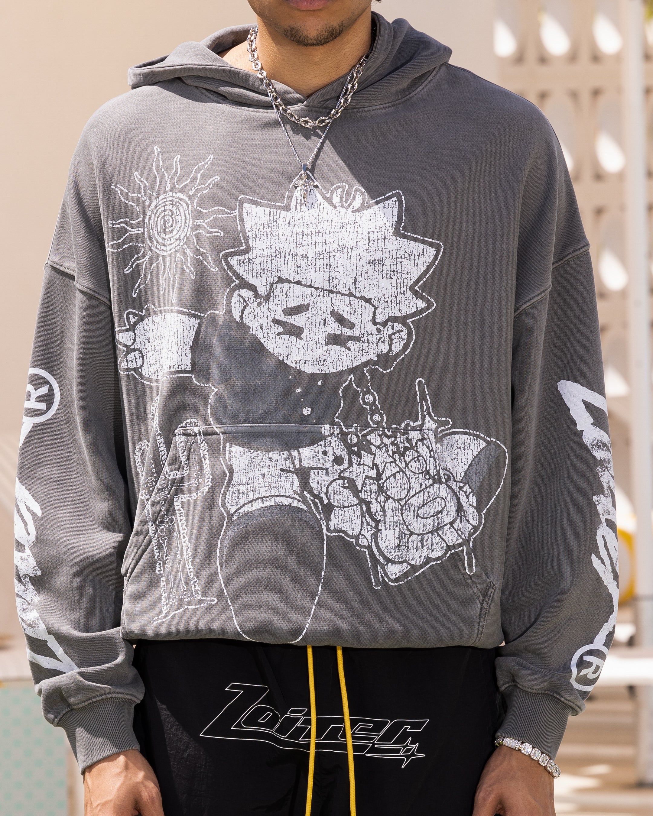 Loiter Midsummer Vintage Hoodie Charcoal - Image 4