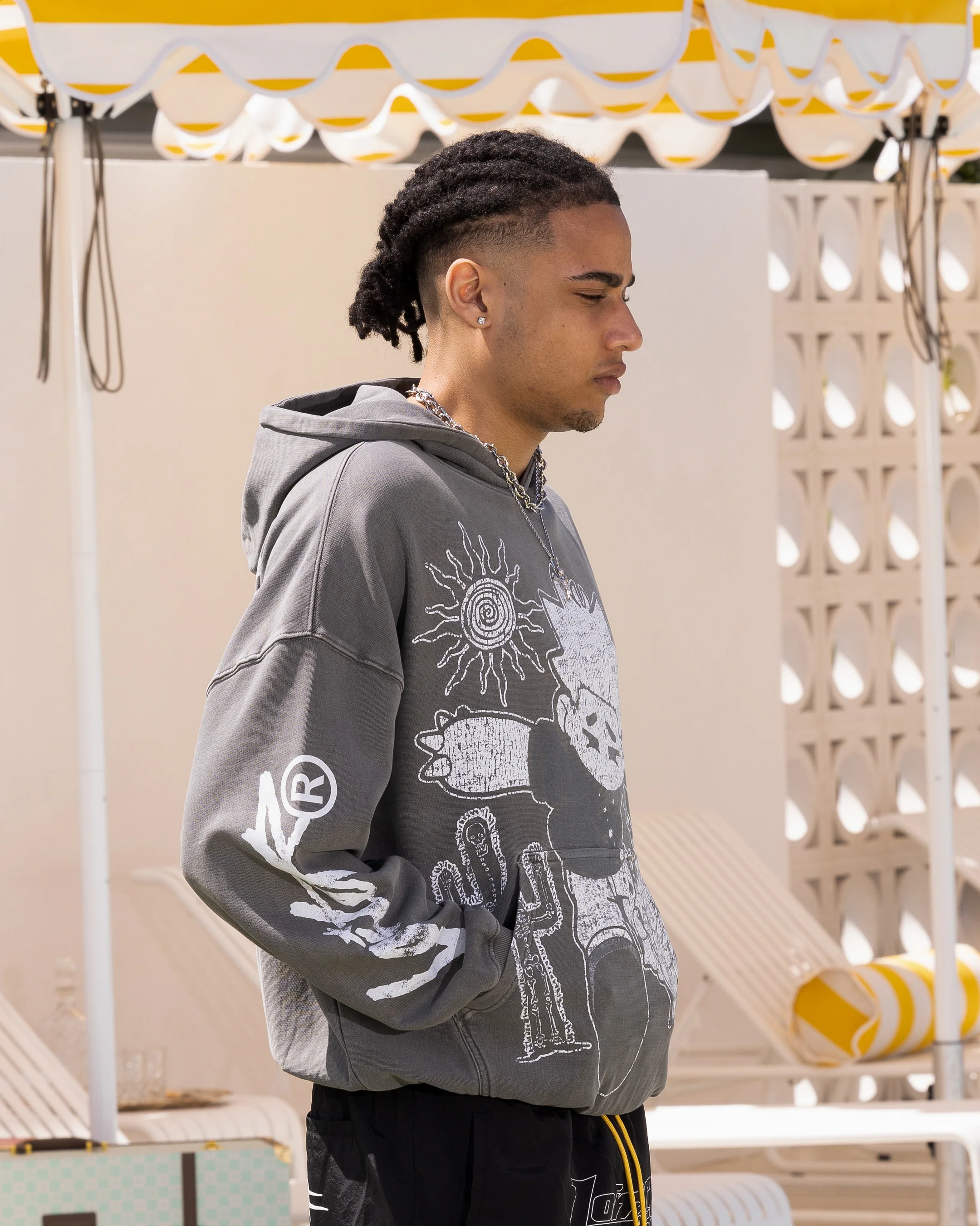 Loiter Midsummer Vintage Hoodie Charcoal - Image 6
