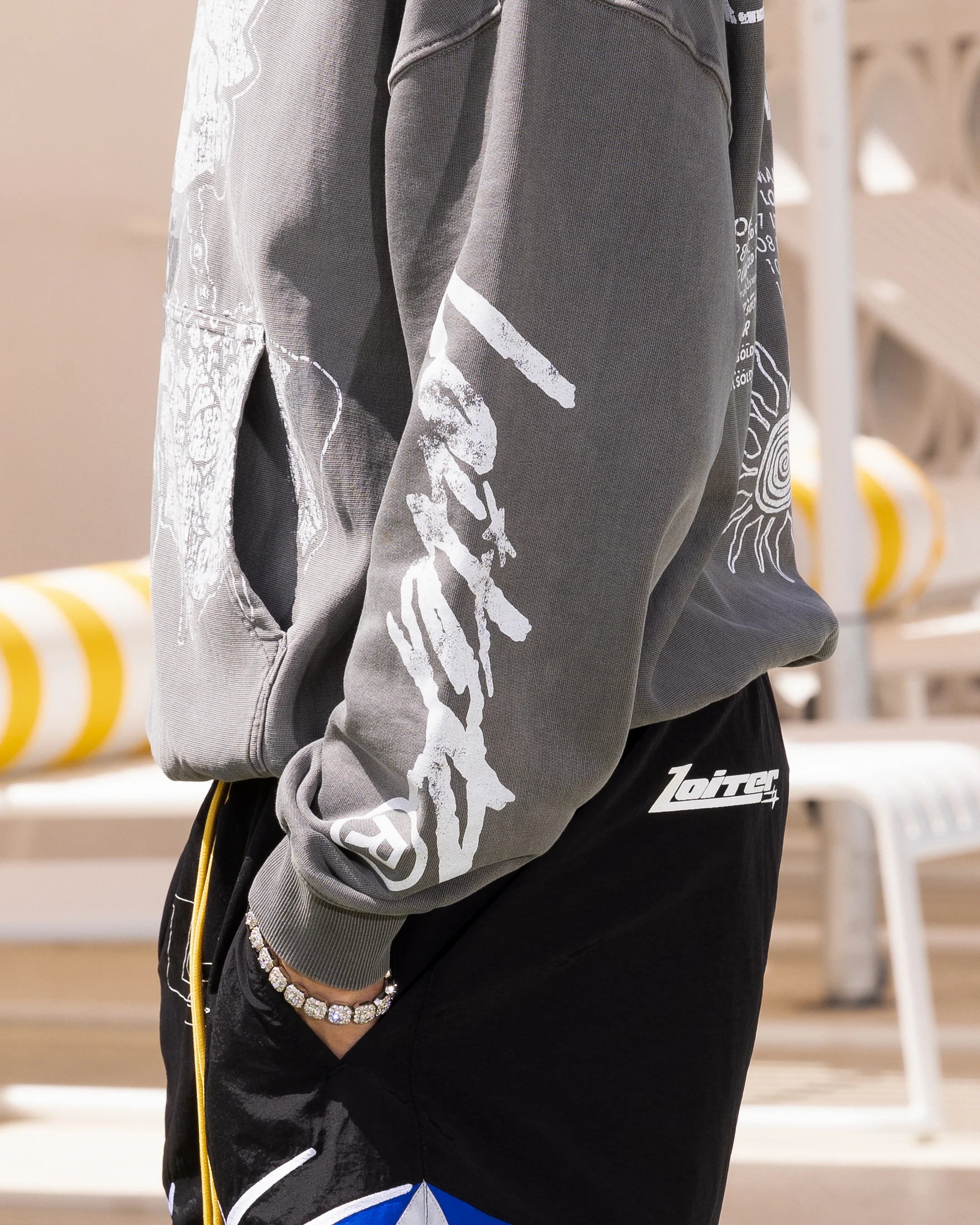 Loiter Midsummer Vintage Hoodie Charcoal - Image 9