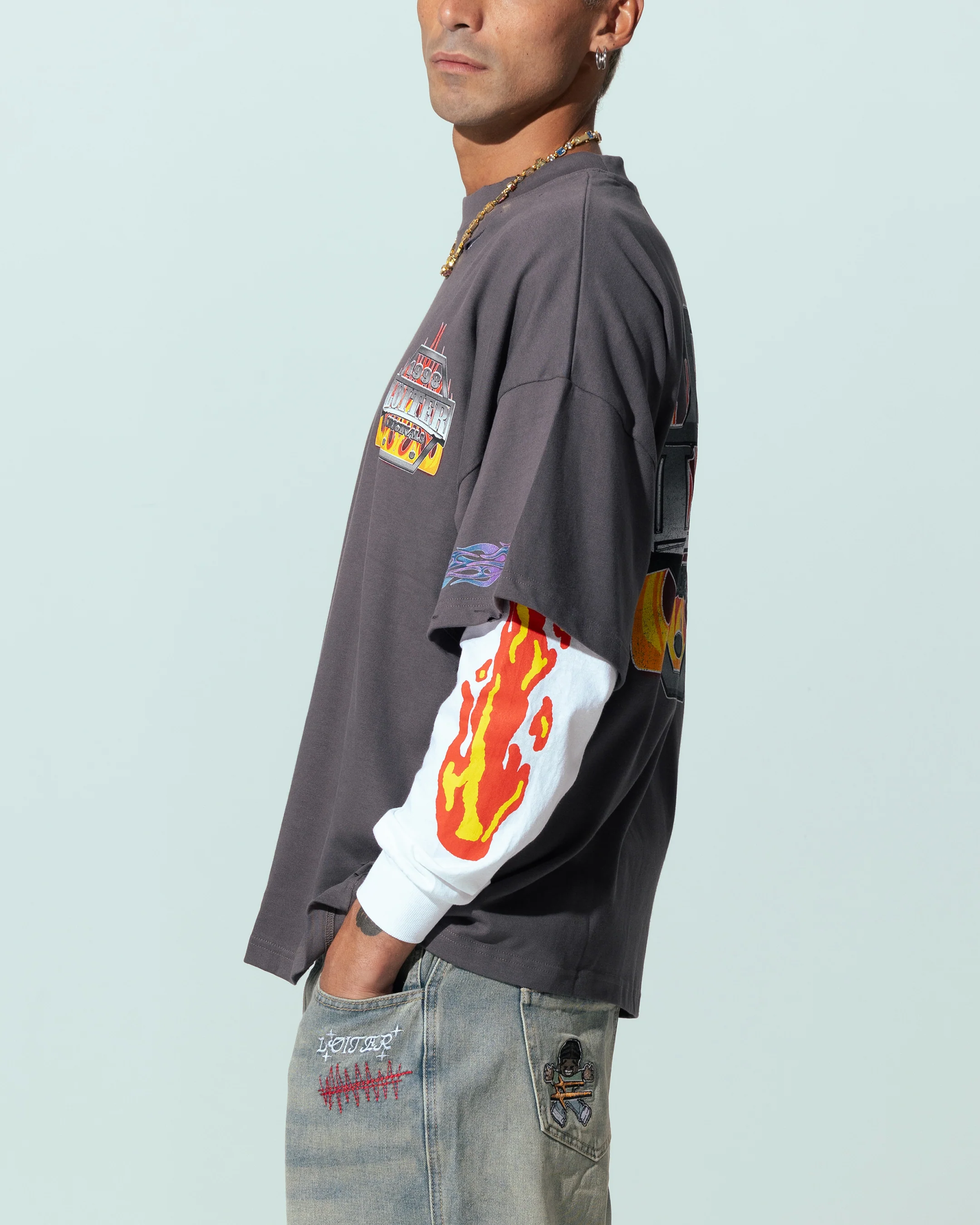 Loiter Motor Box T-Shirt Charcoal - Image 6
