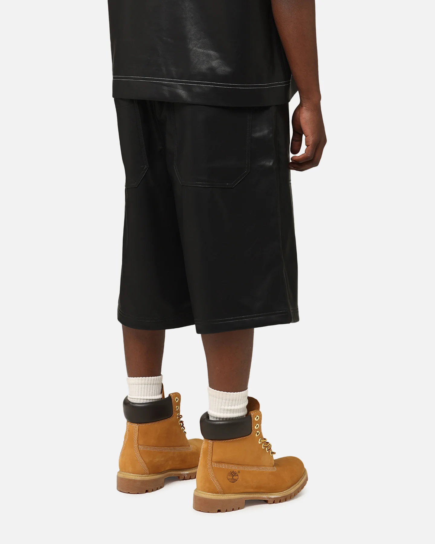 Loiter Motor PU Leather Shorts Black - Image 5