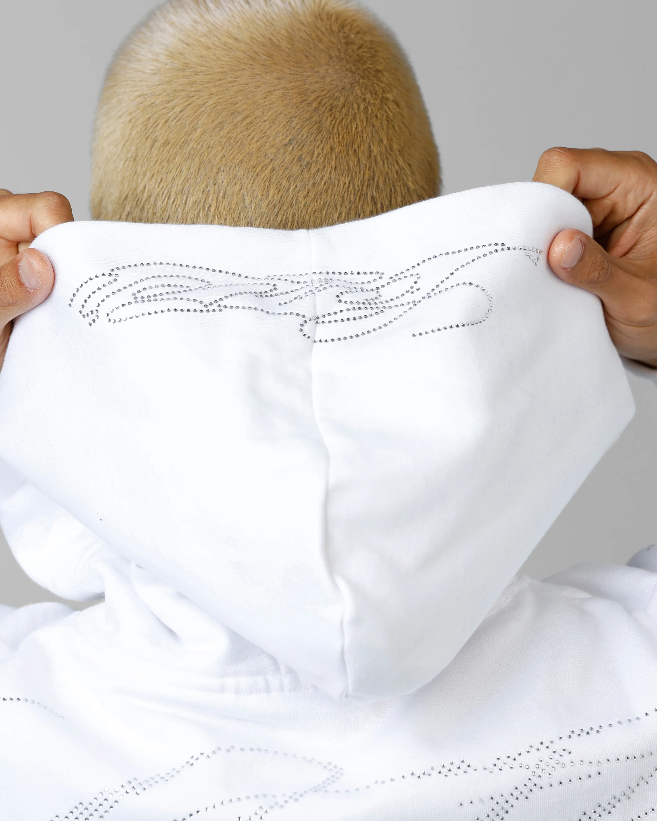 Loiter Opaque Rhinestone Premium Hoodie Off White - Image 7