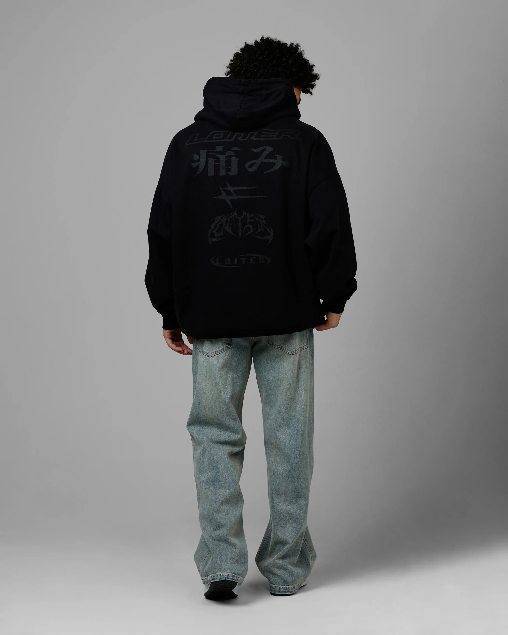 Loiter Pain Premium Hoodie Black - Image 6