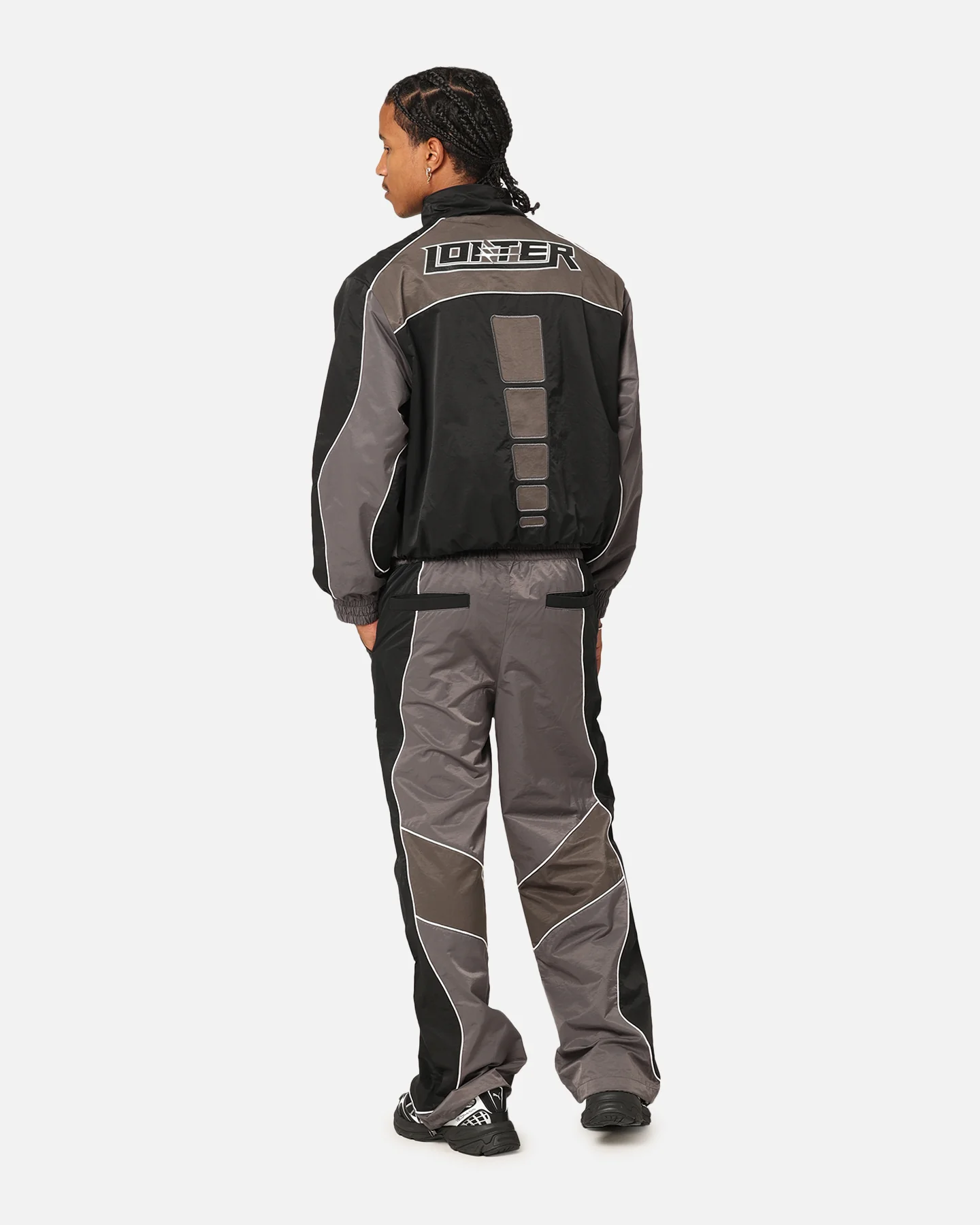 Loiter Paradise Track Jacket Black/Grey - Image 6