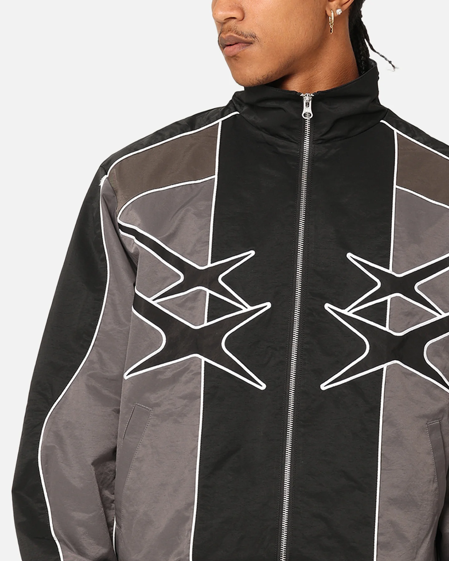 Loiter Paradise Track Jacket Black/Grey - Image 7