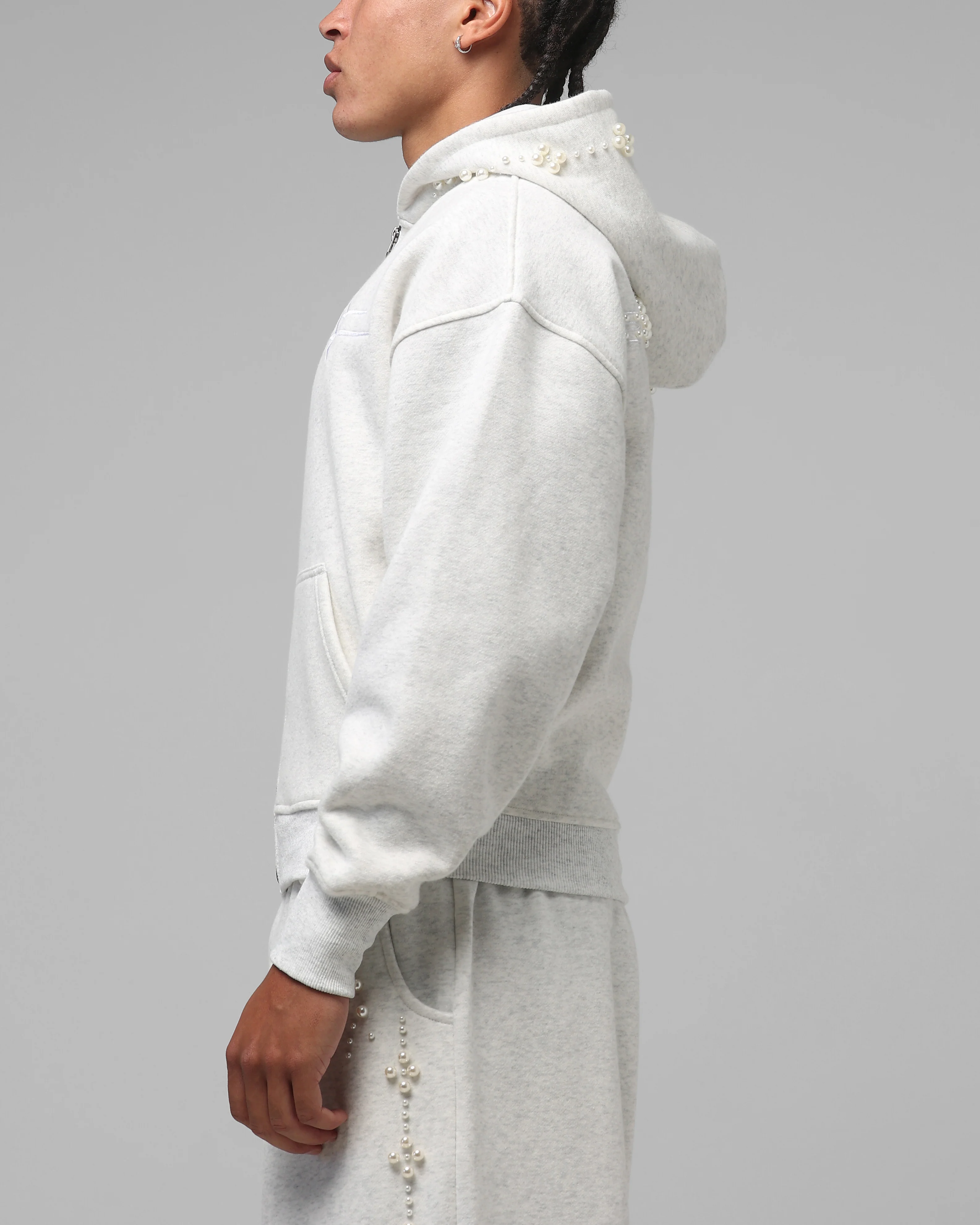 Loiter Pearl Zip Hoodie Off White - Image 6