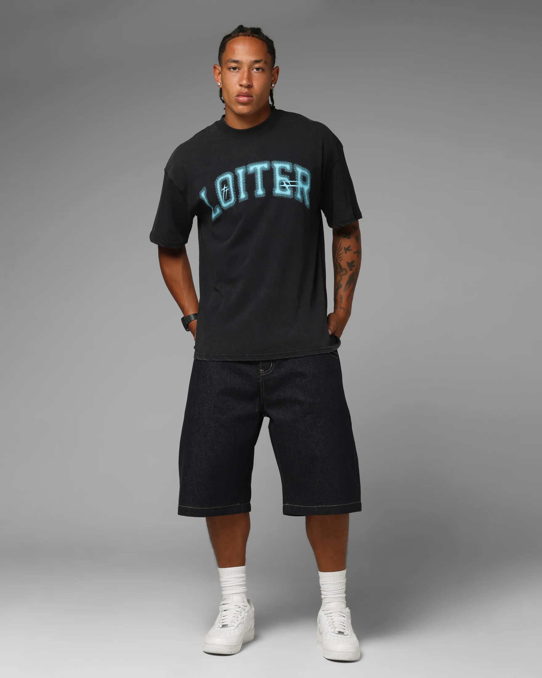 Loiter Phanton 98 T-Shirt Black Acidwash - Image 3
