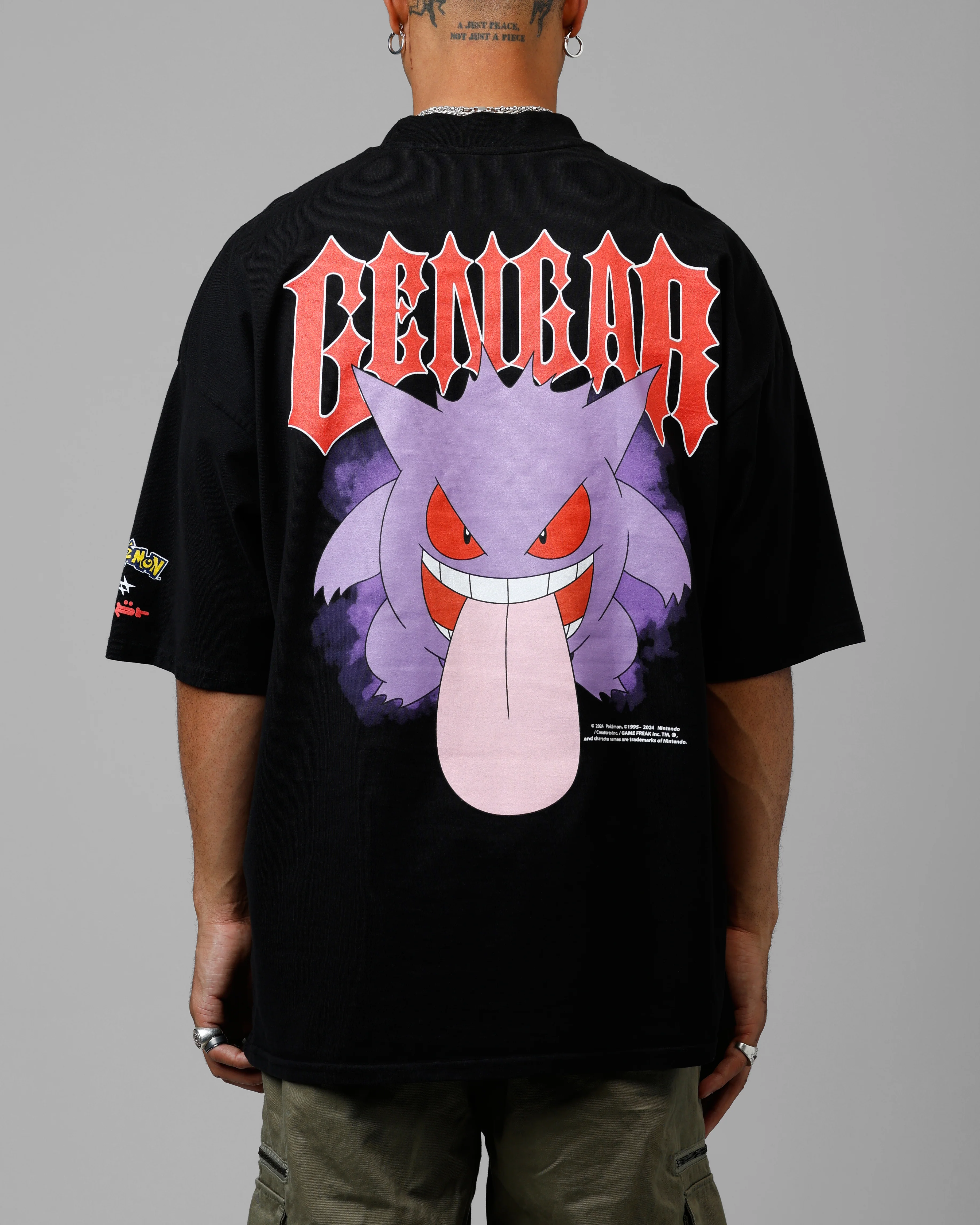 Loiter Pokémon By Loiter Gengar Premium T-Shirt Black - Image 2