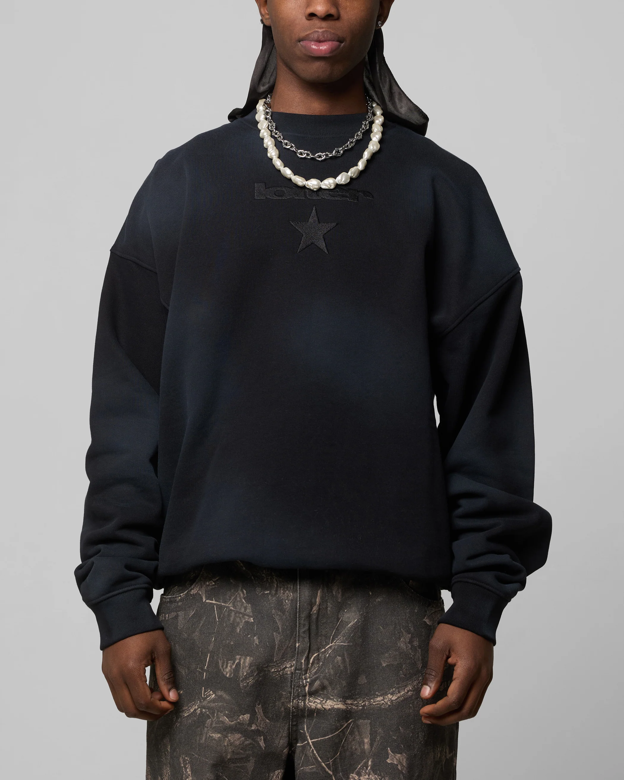 Loiter Premium Essentials Crewneck Washed Black