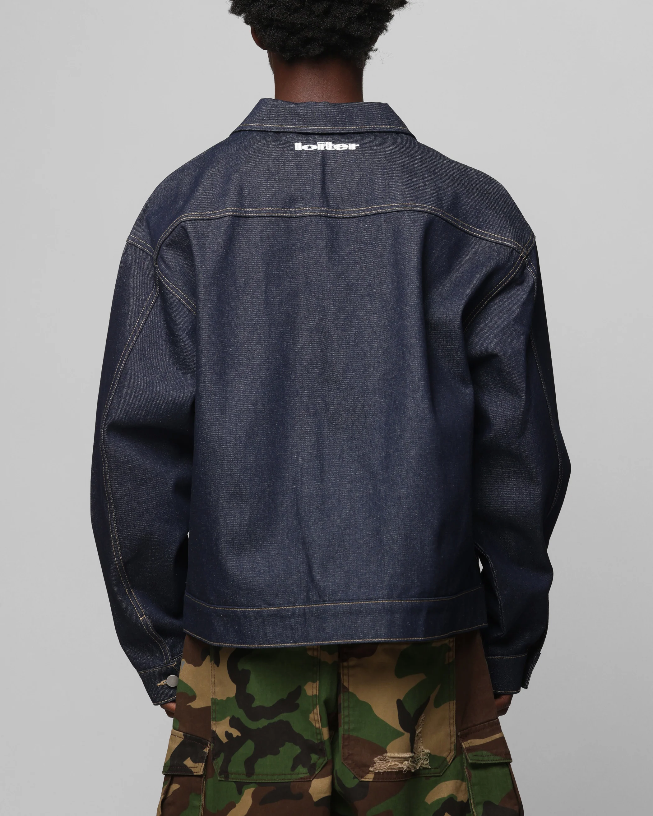 Loiter Prestige Denim Jacket Raw Indigo - Image 3