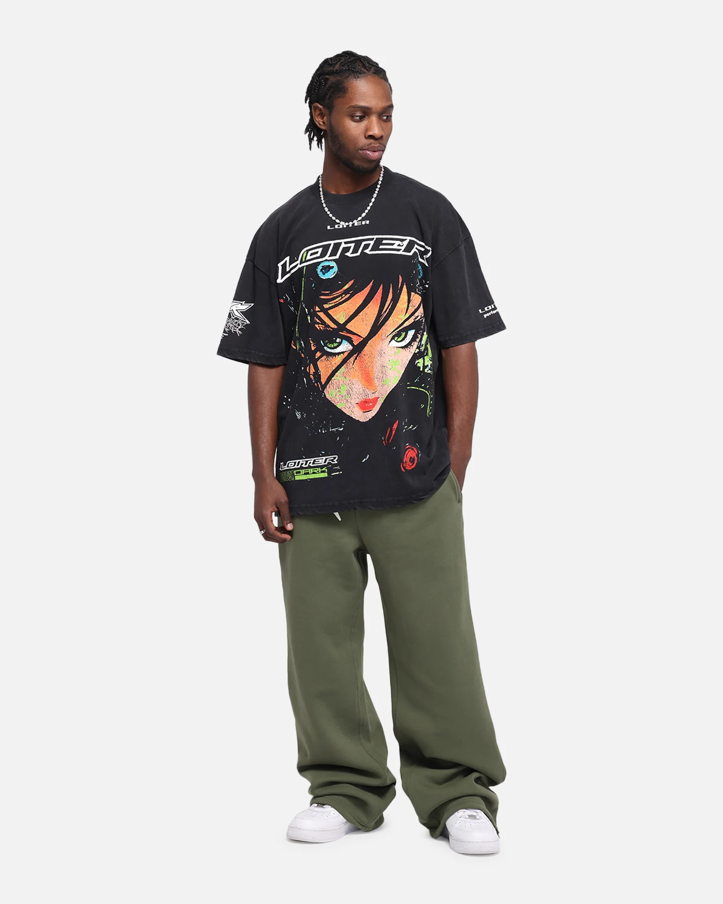Loiter Project Dark Vintage T-Shirt Black Acidwash - Image 3