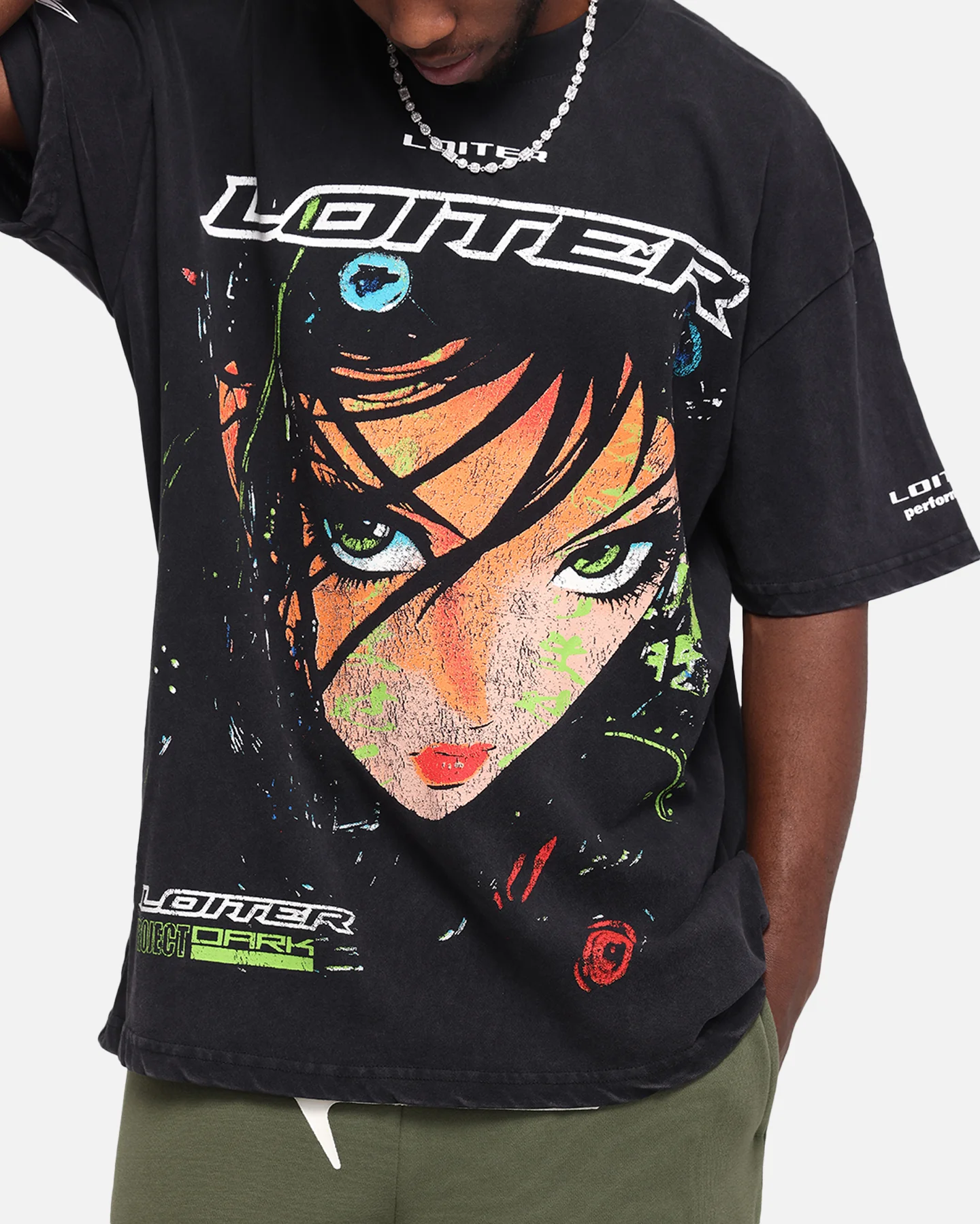 Loiter Project Dark Vintage T-Shirt Black Acidwash - Image 7