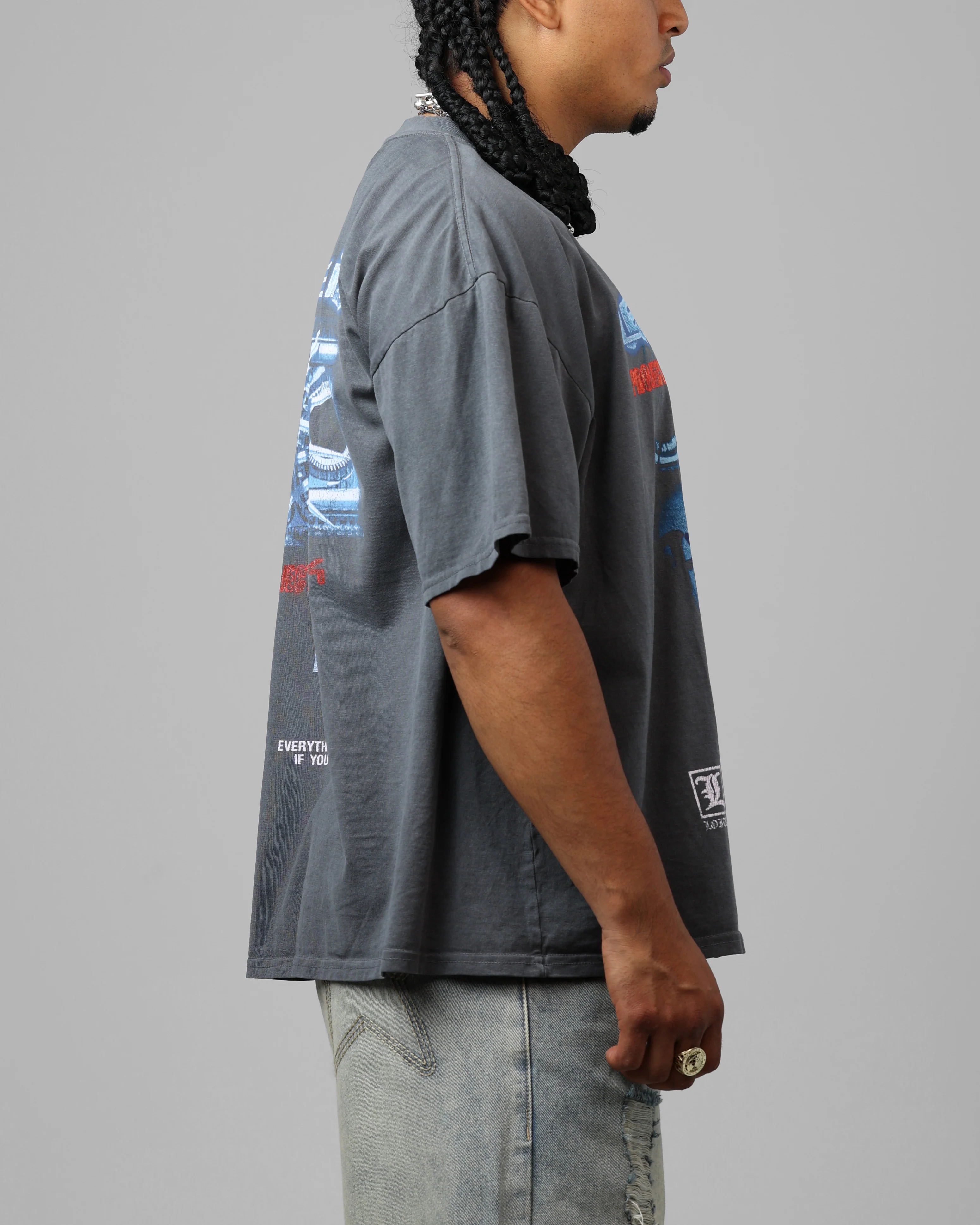 Loiter Project Dark Vintage T-Shirt Washed Charcoal - Image 4