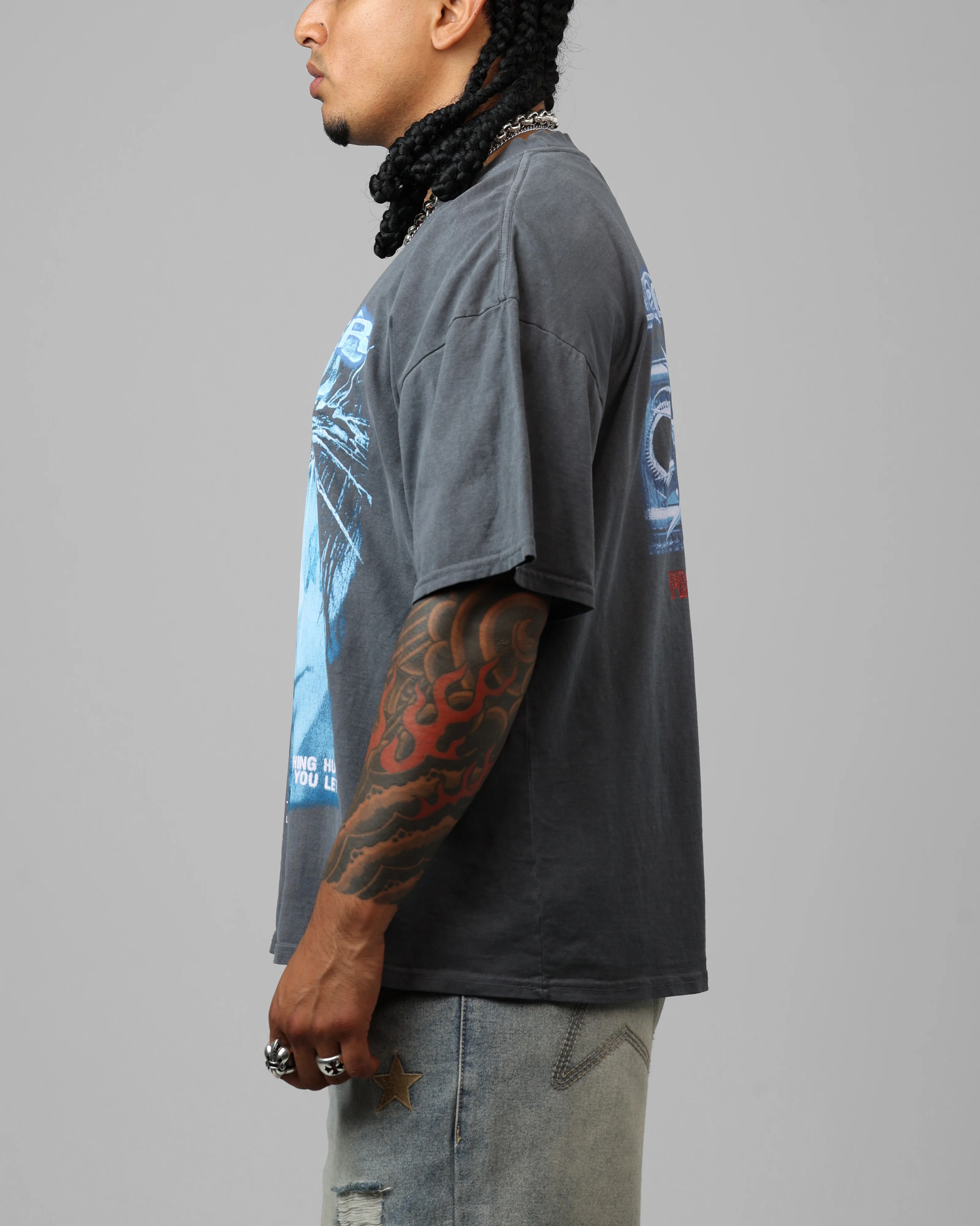 Loiter Project Dark Vintage T-Shirt Washed Charcoal - Image 5