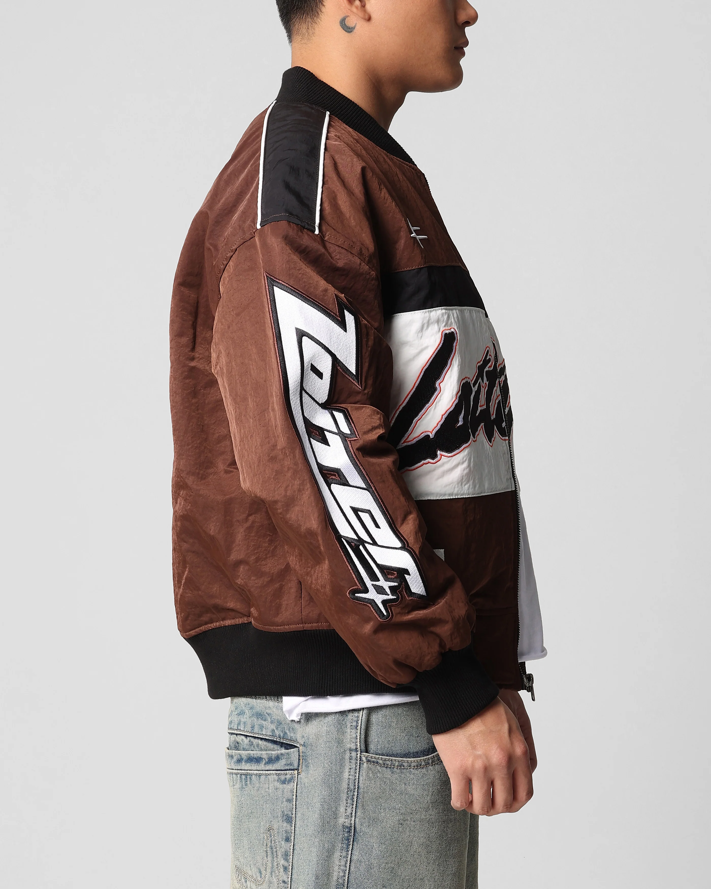 Loiter Racer Motor Jacket Brown - Image 5