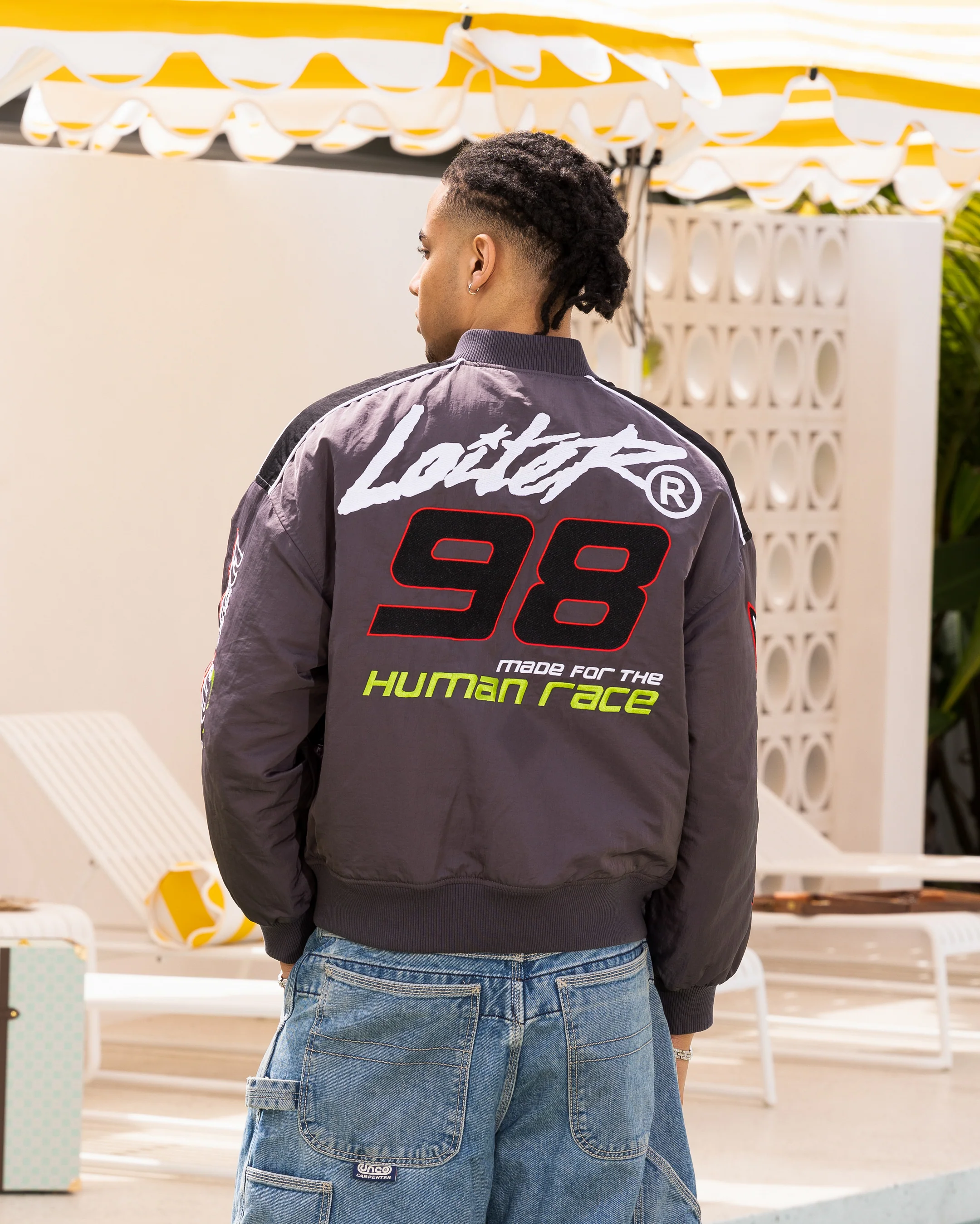 Loiter Racer Motor Jacket Charcoal - Image 2