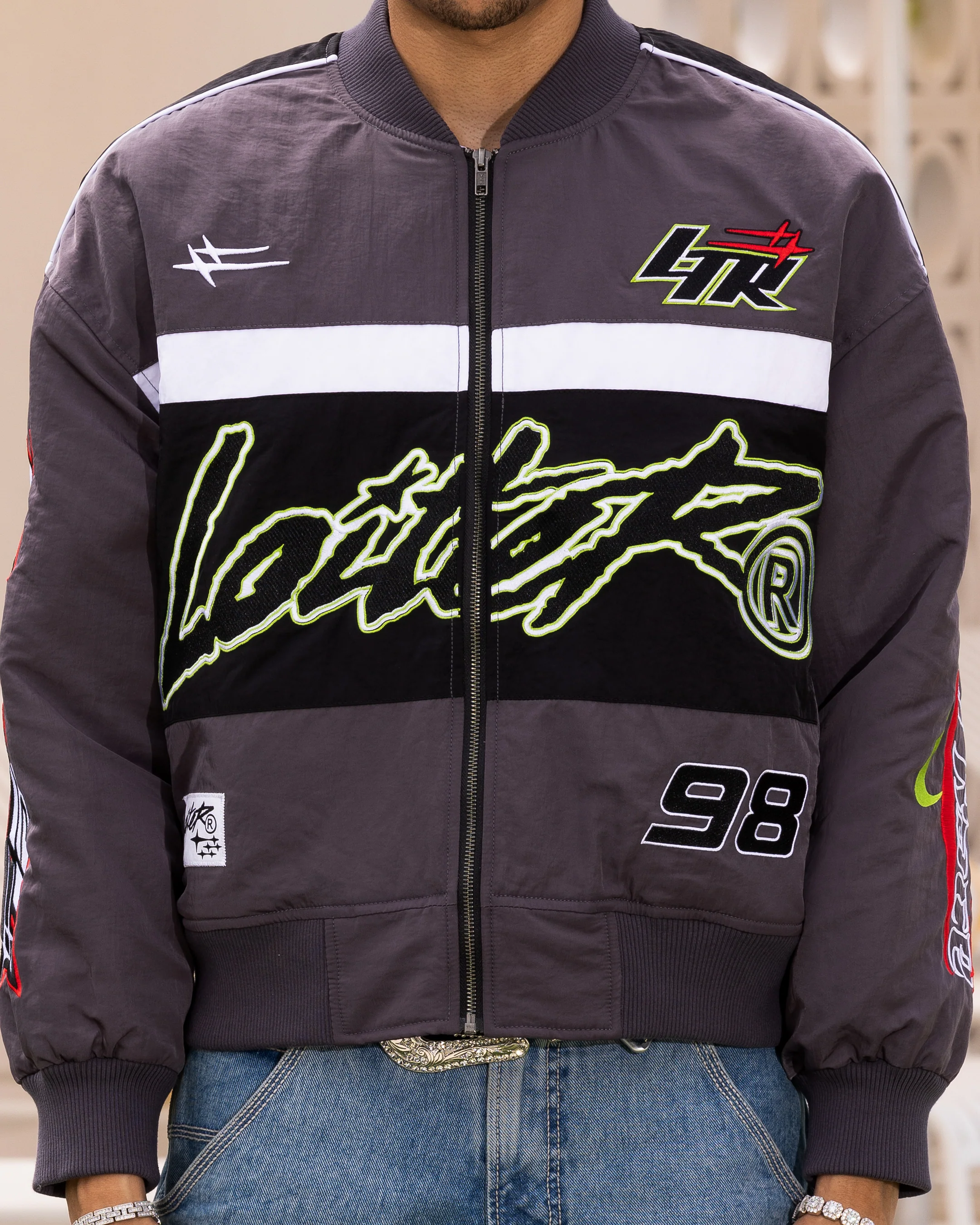 Loiter Racer Motor Jacket Charcoal - Image 4