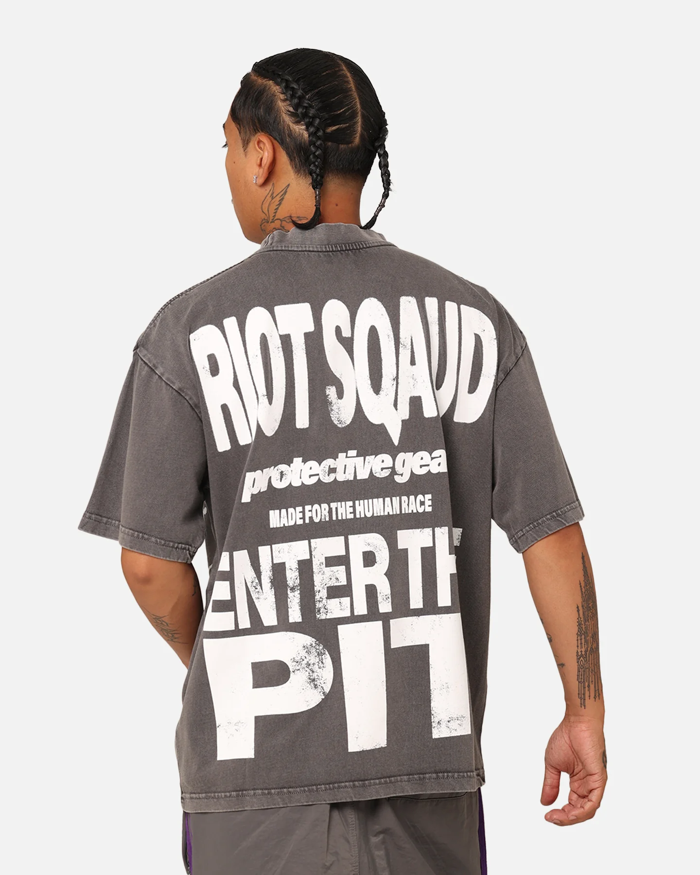 Loiter Riot Squad Vintage T-Shirt Charcoal Grey - Image 2