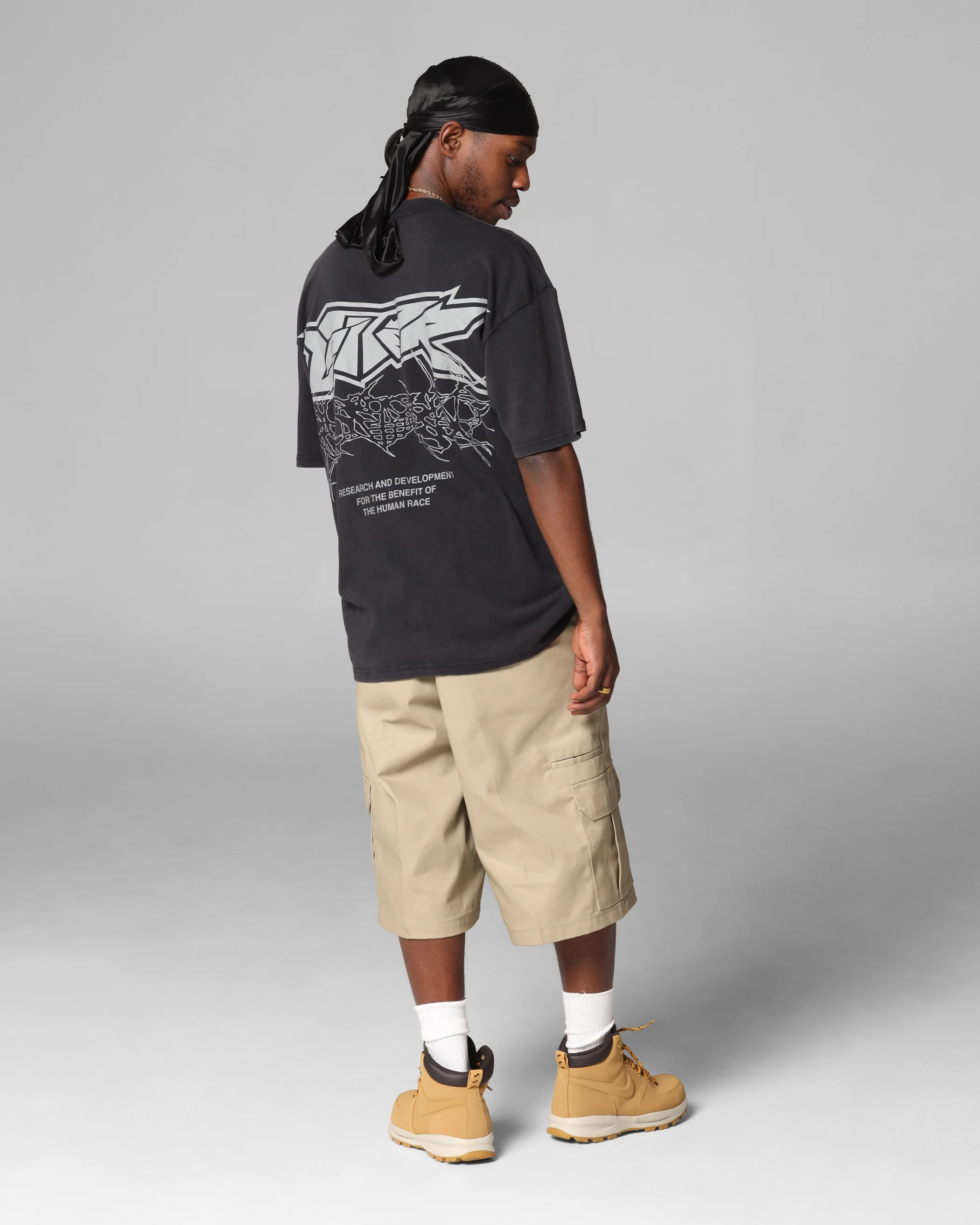 Loiter Runway T-Shirt Black Acidwash - Image 3