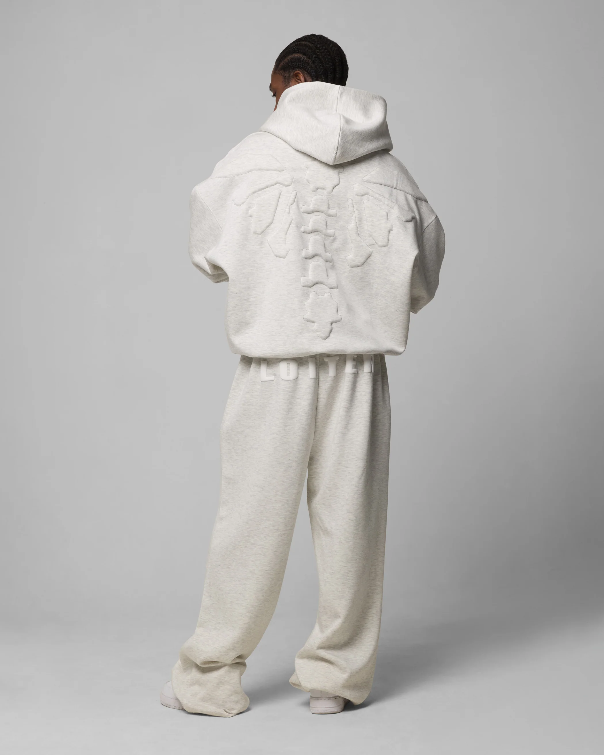Loiter Sandevistan Hoodie Grey Marle - Image 4