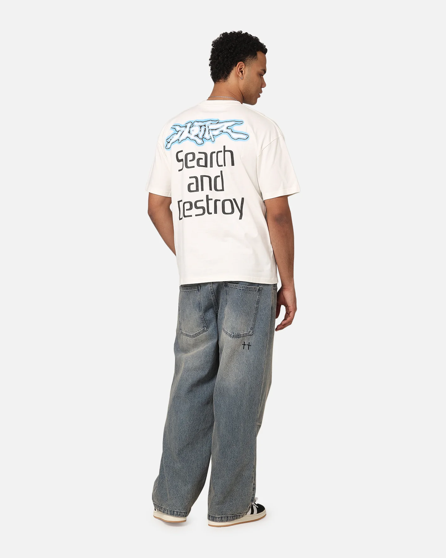 Loiter Search And Destroy T-Shirt Off White - Image 4