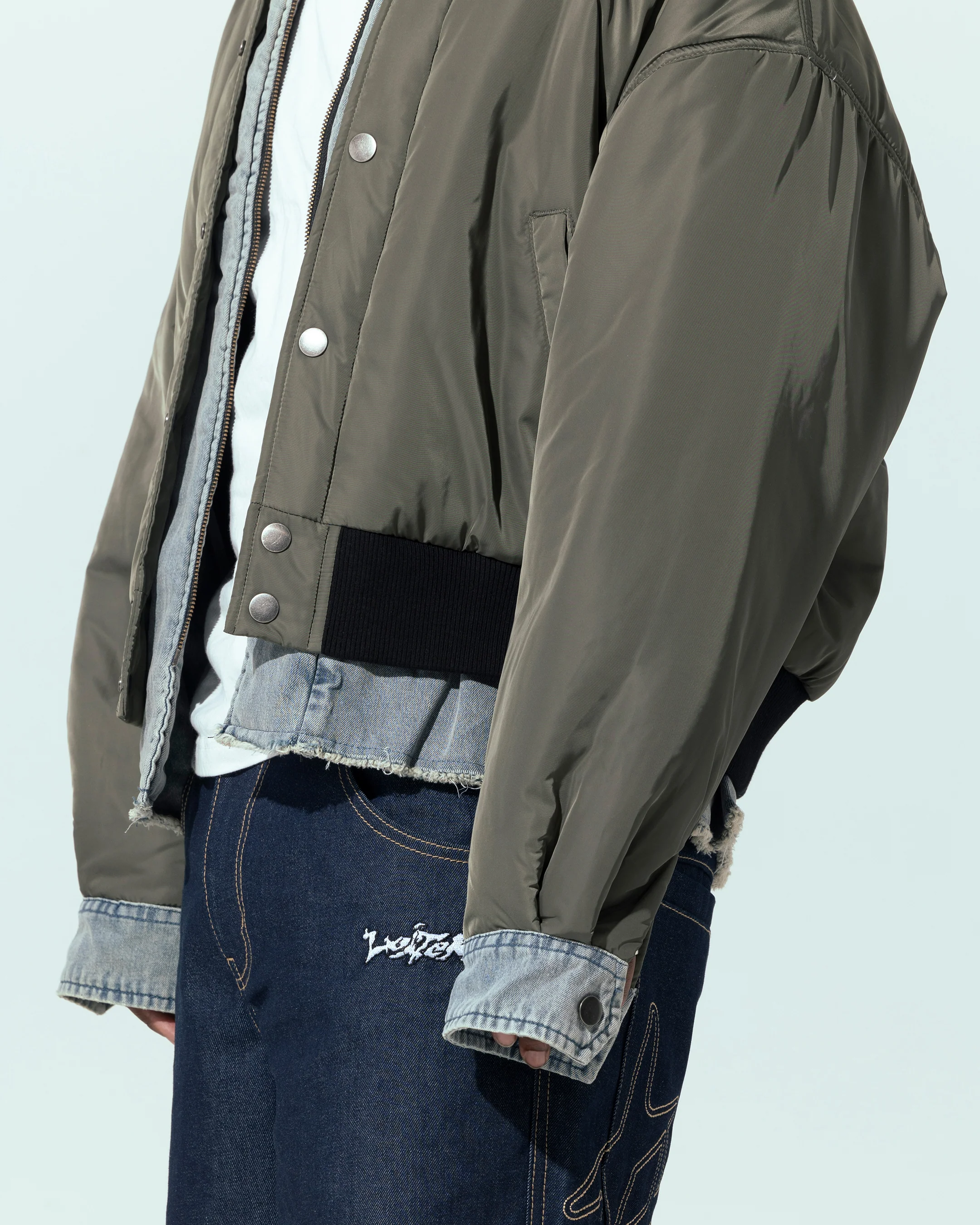 Loiter Shadow Layered Bomber Jacket Khaki - Image 7