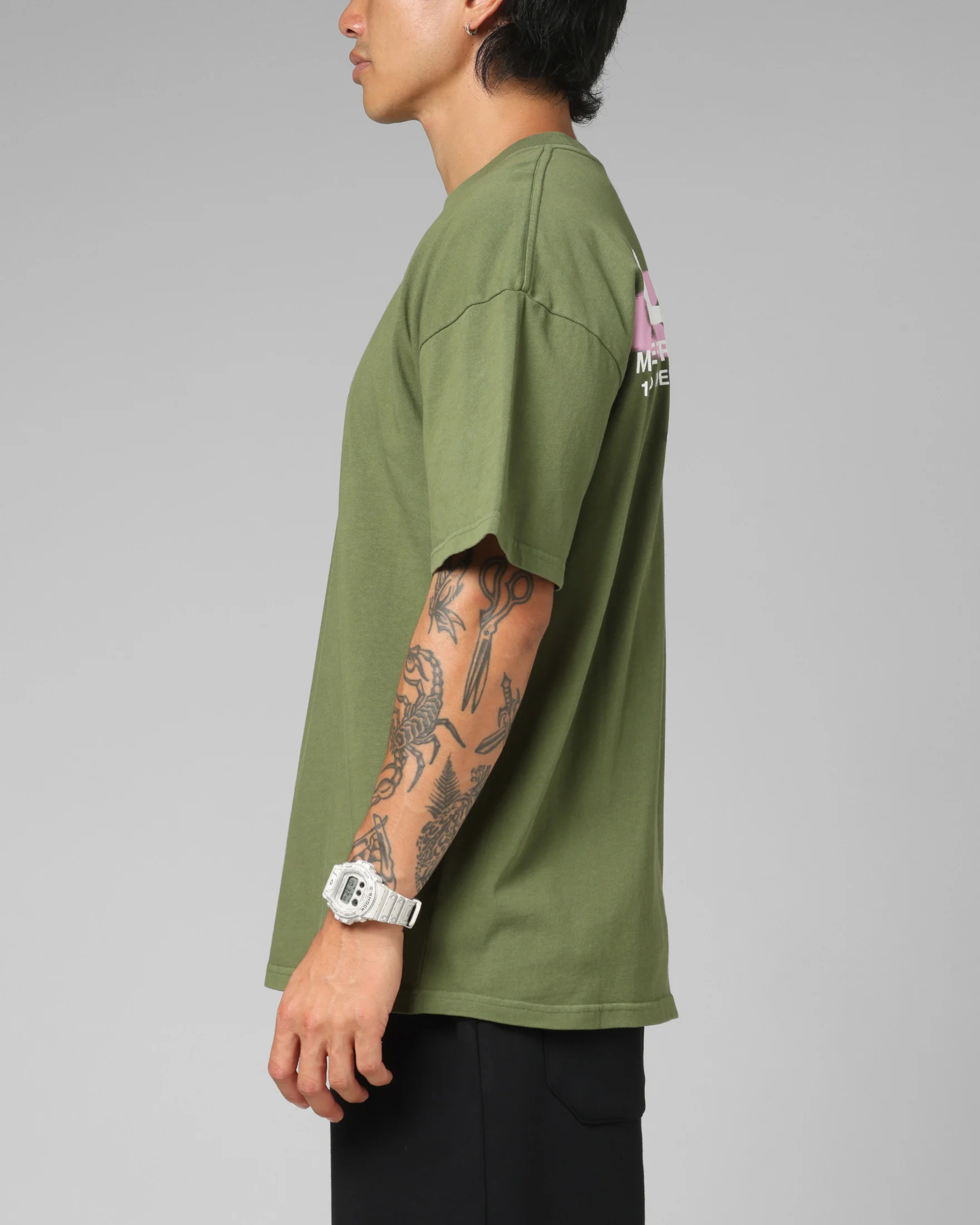 Loiter Shadowmark T-Shirt Olive Green - Image 6