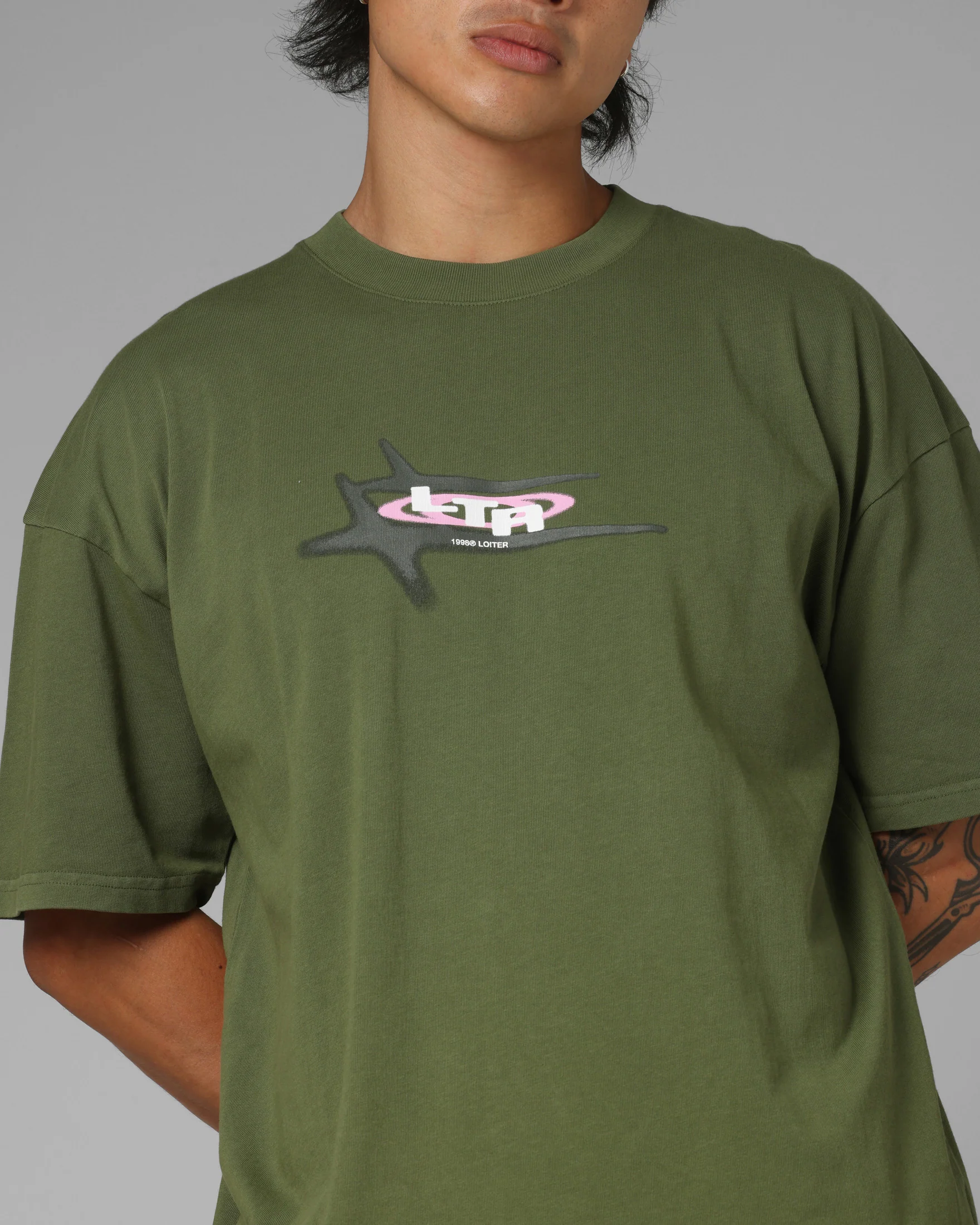 Loiter Shadowmark T-Shirt Olive Green - Image 7