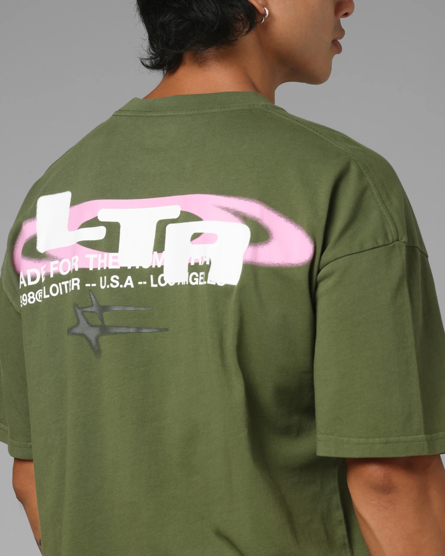 Loiter Shadowmark T-Shirt Olive Green - Image 8