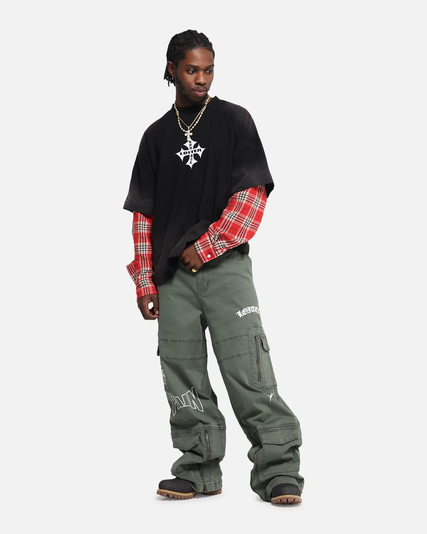Loiter Sketch Utility Pants Olive - Image 2