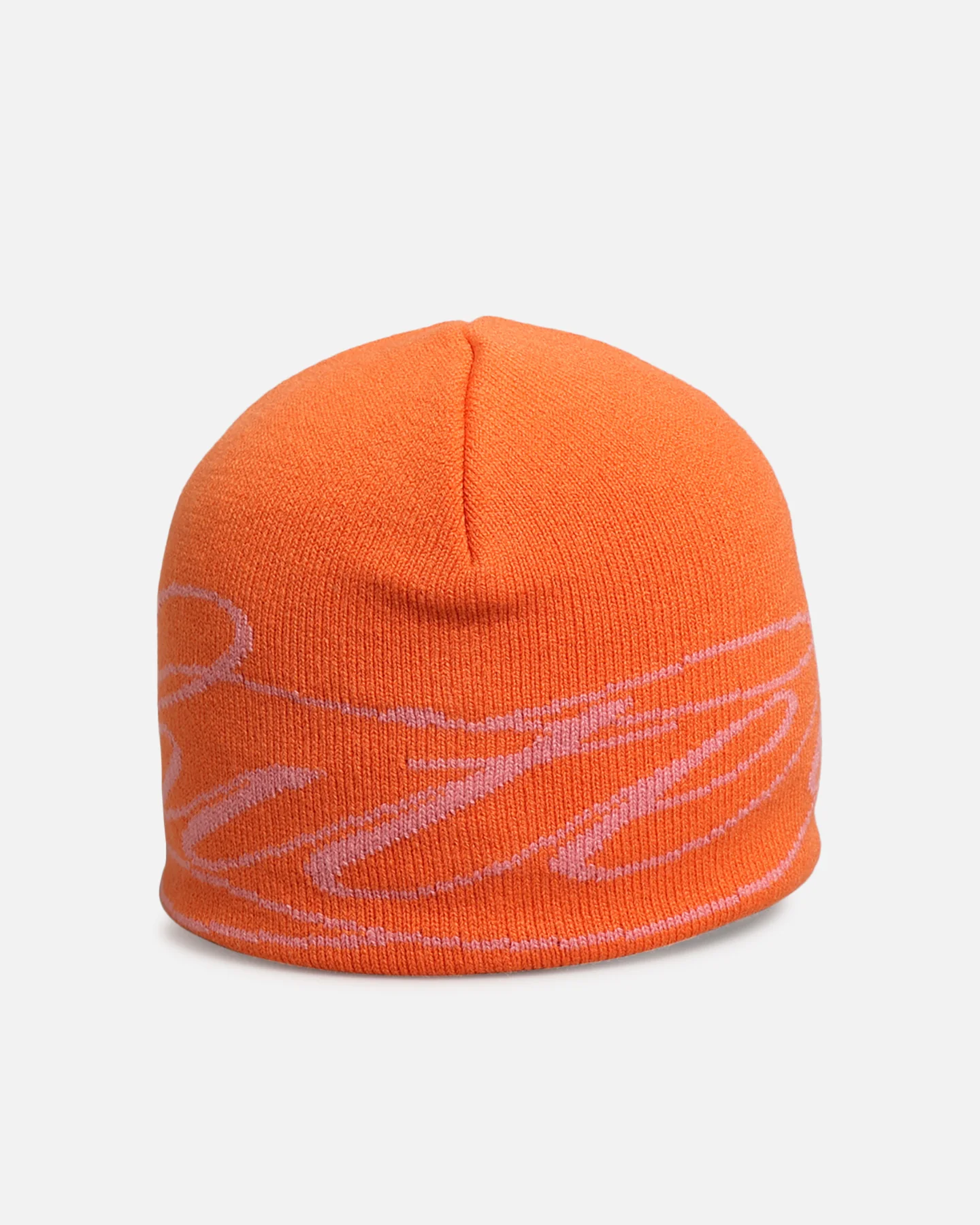Loiter Skull Knit Beanie Orange - Image 3